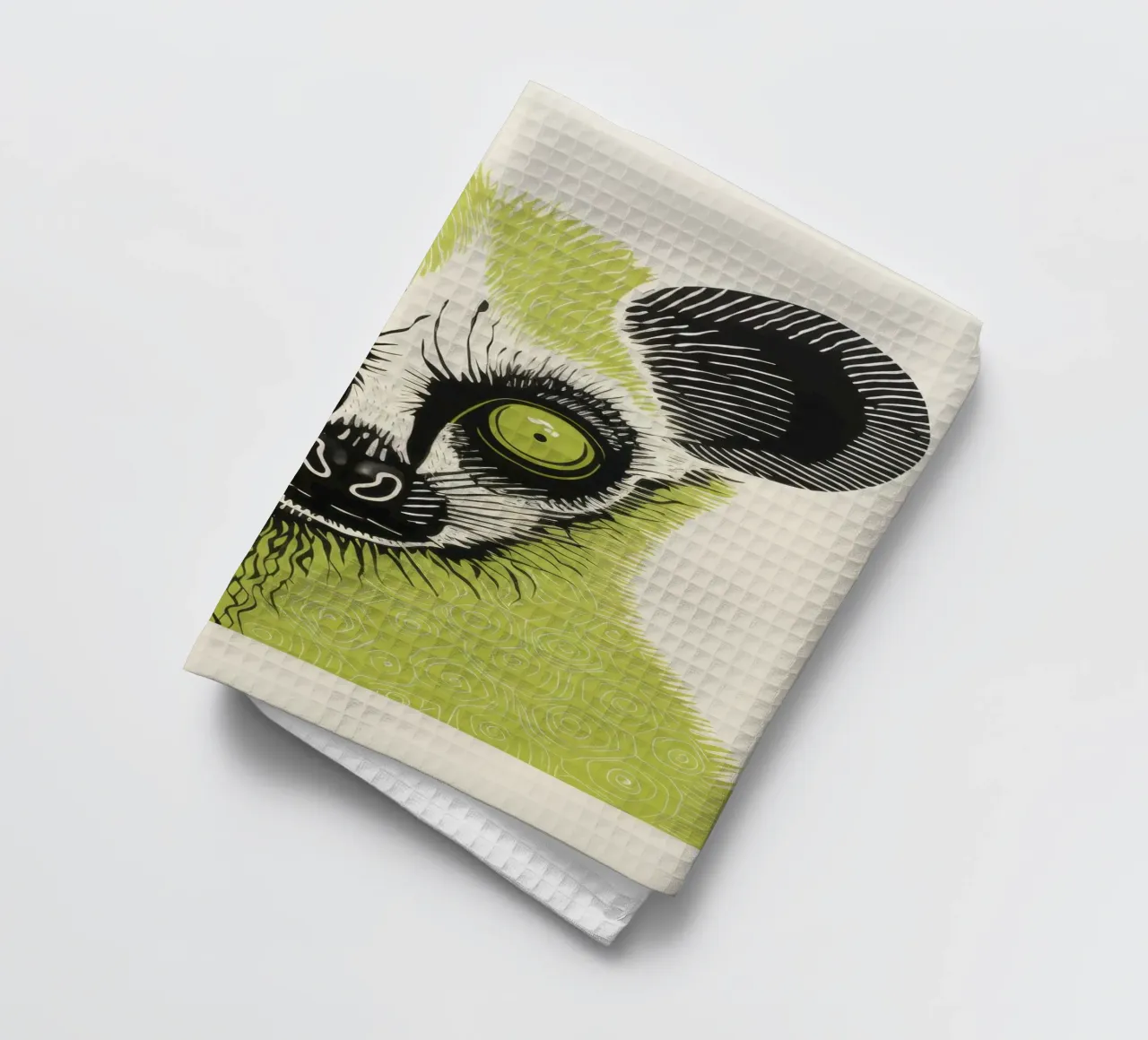 Lemure verde 4 canovaccio da cucina da Minimal Animal Art