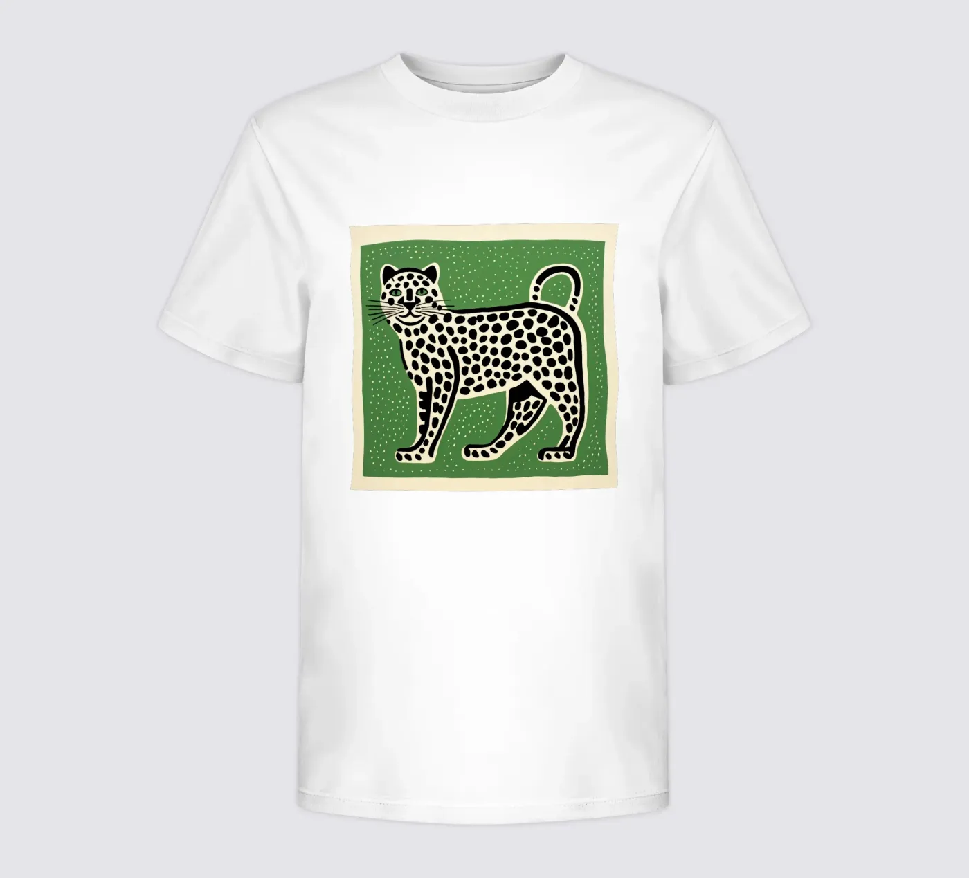 Green Leopard kinder t-shirt van Minimal Animal Art