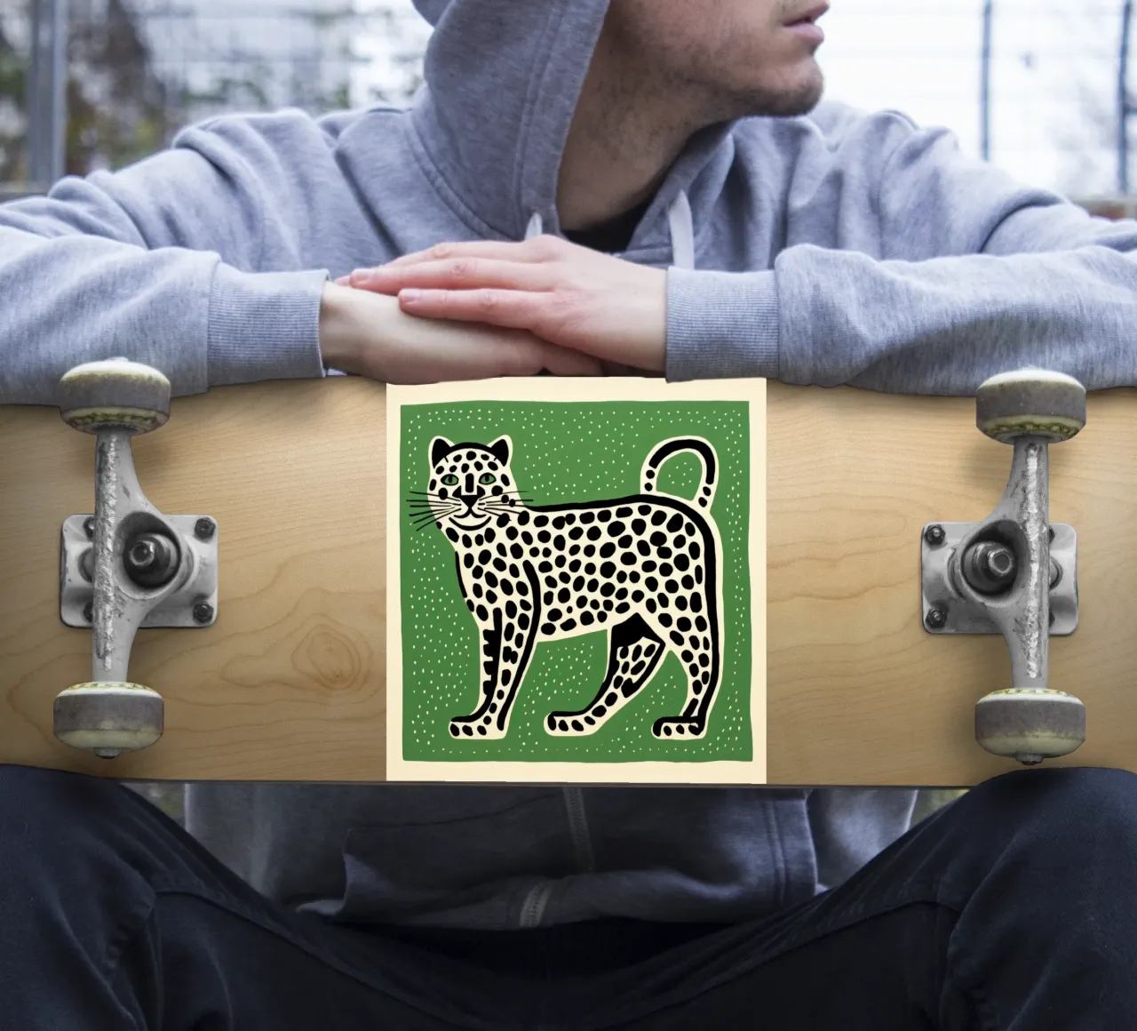 Green Leopard 1 sticker by Minimal Animal Art