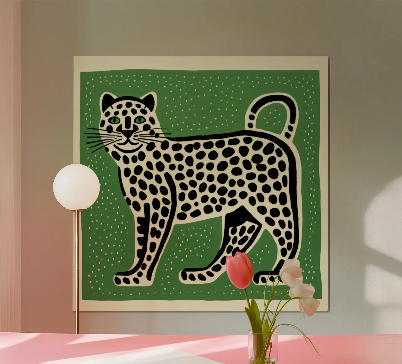 Green Leopard poster by Minimal Animal Art