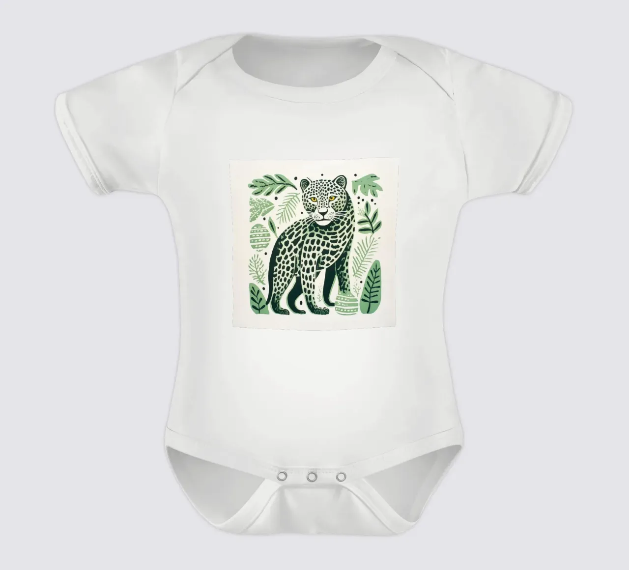 Léopard vert body bébé de Minimal Animal Art