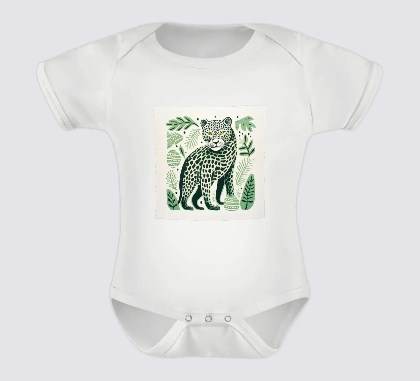 Léopard vert body bébé de Minimal Animal Art