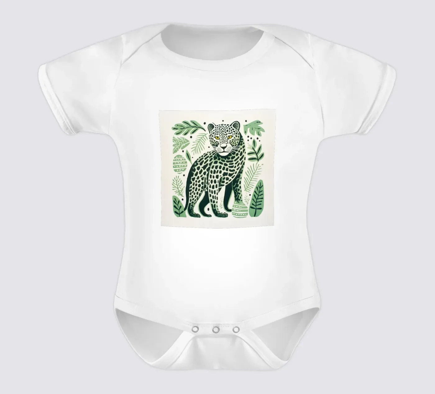 Léopard vert body bébé de Minimal Animal Art