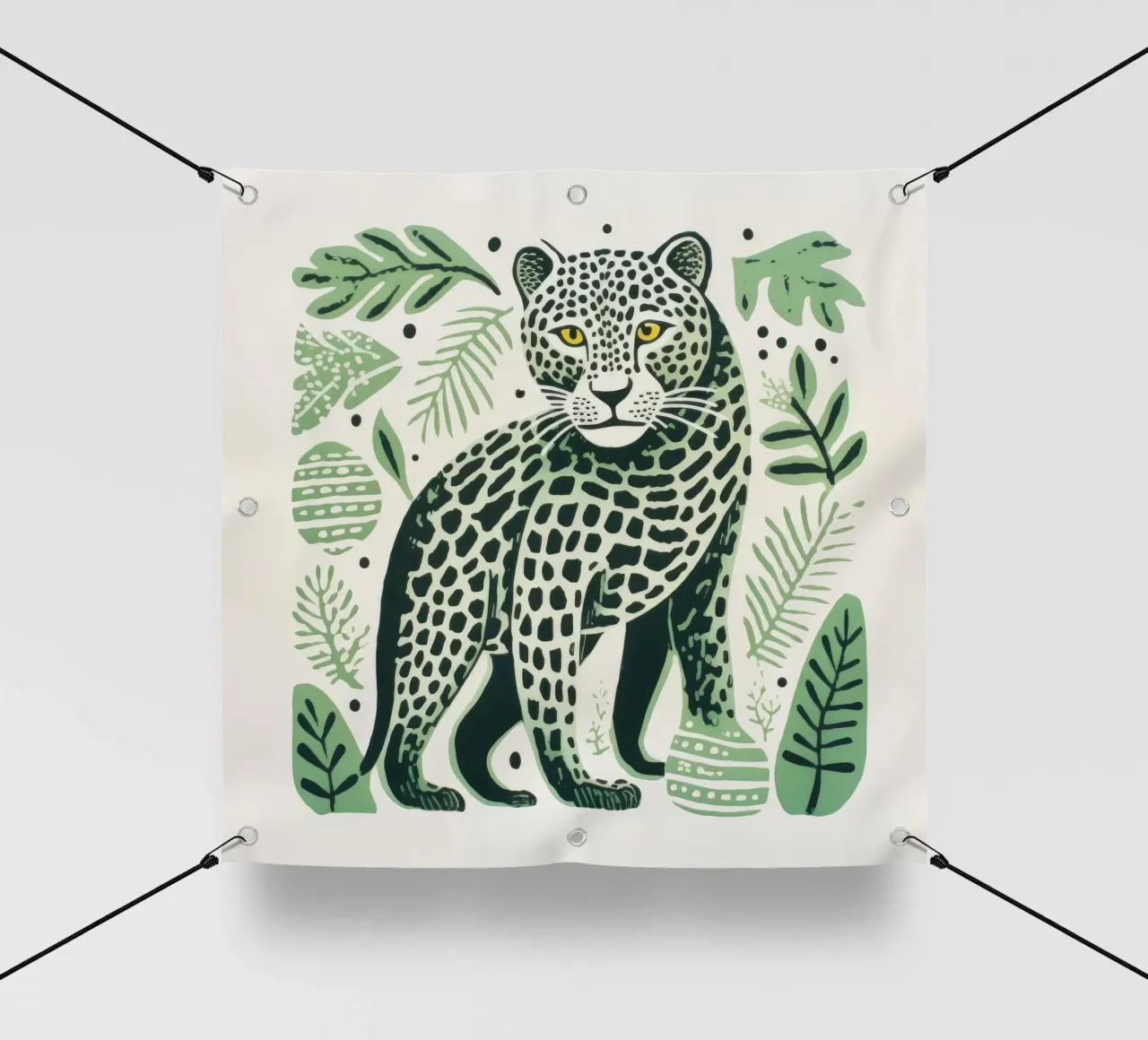 Leopardo Verde 2 telo in pvc da Minimal Animal Art