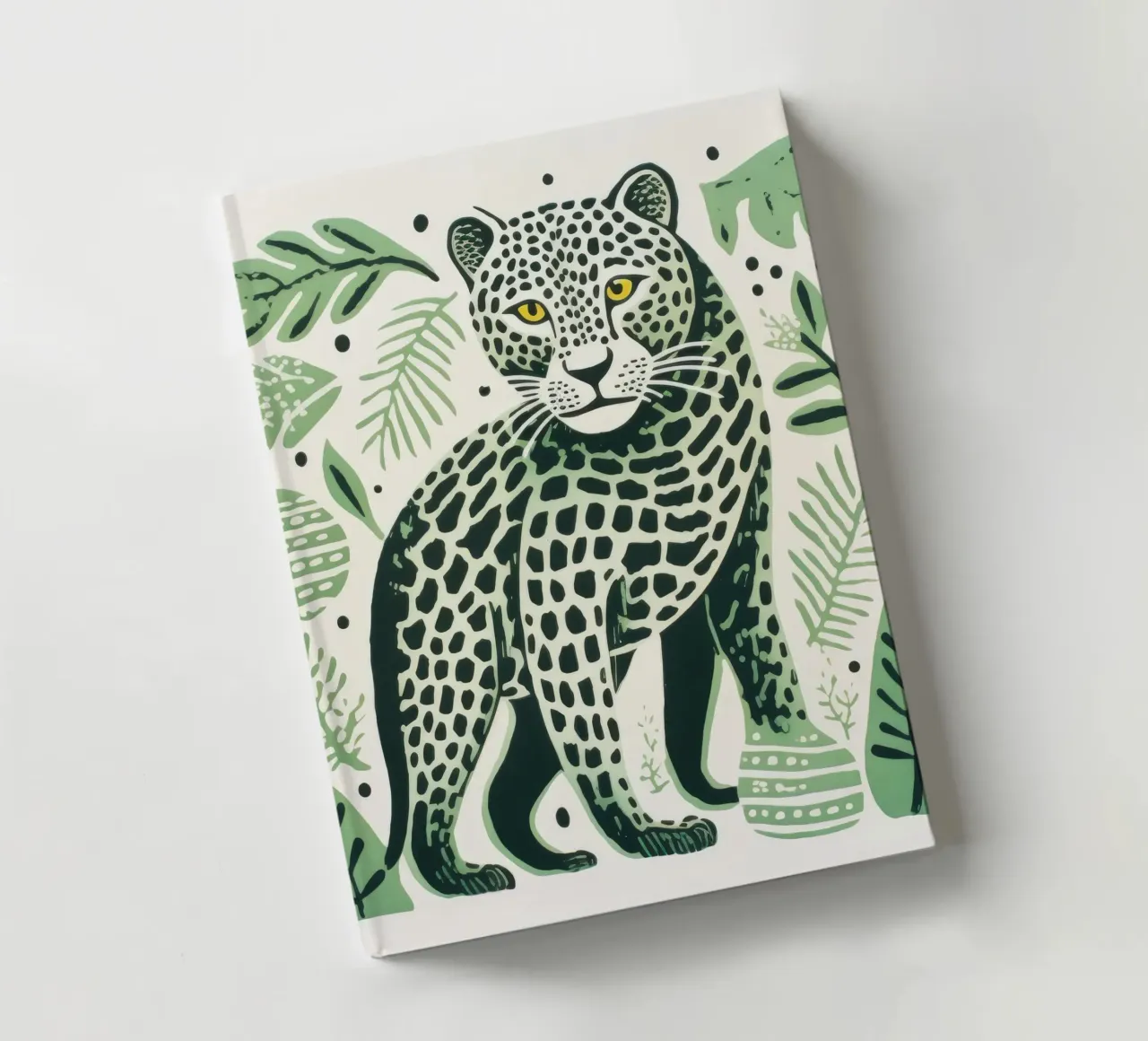 Léopard vert 2 carnet de notes de Minimal Animal Art