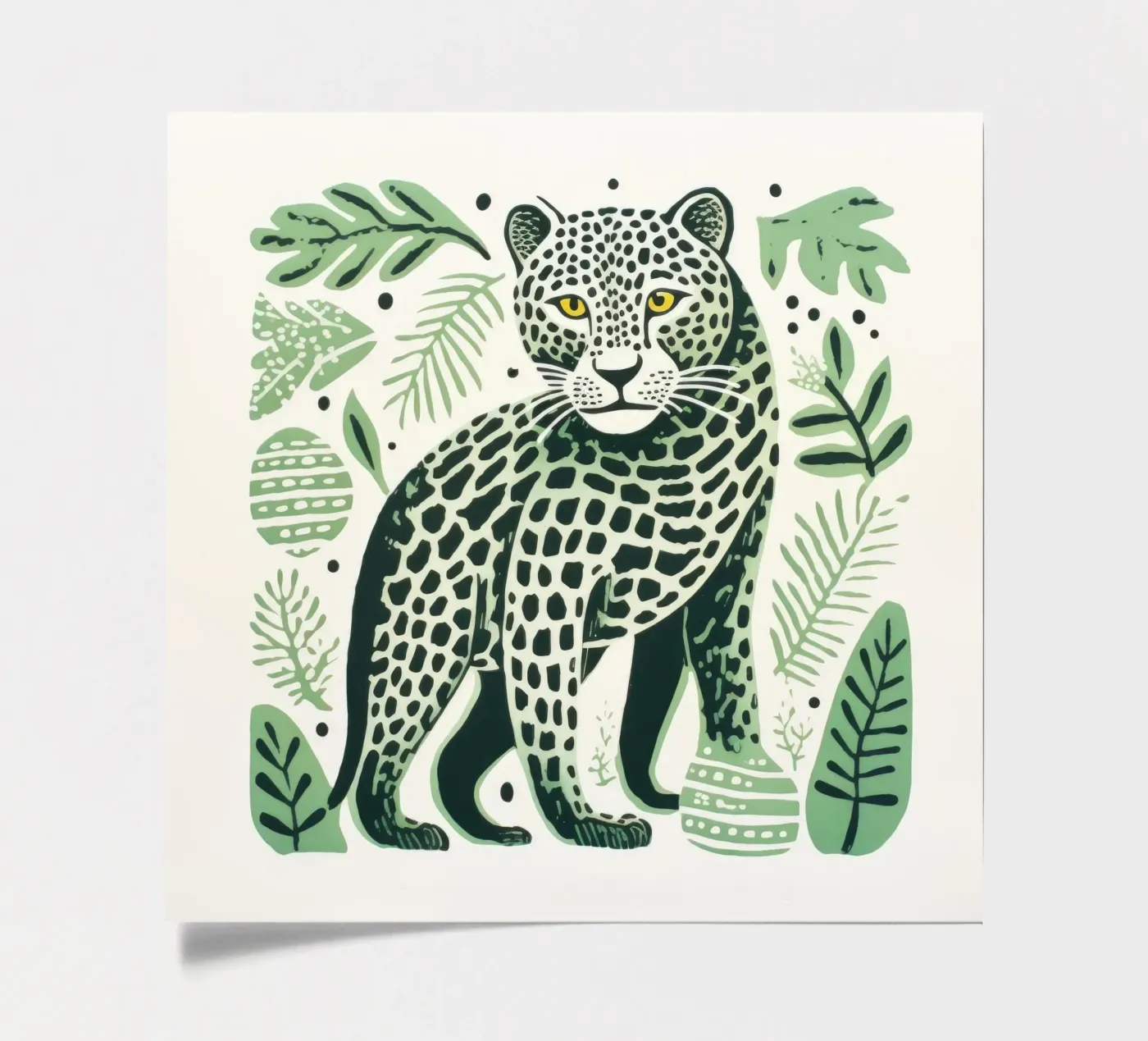 Green Leopard sticker sheet by Minimal Animal Art