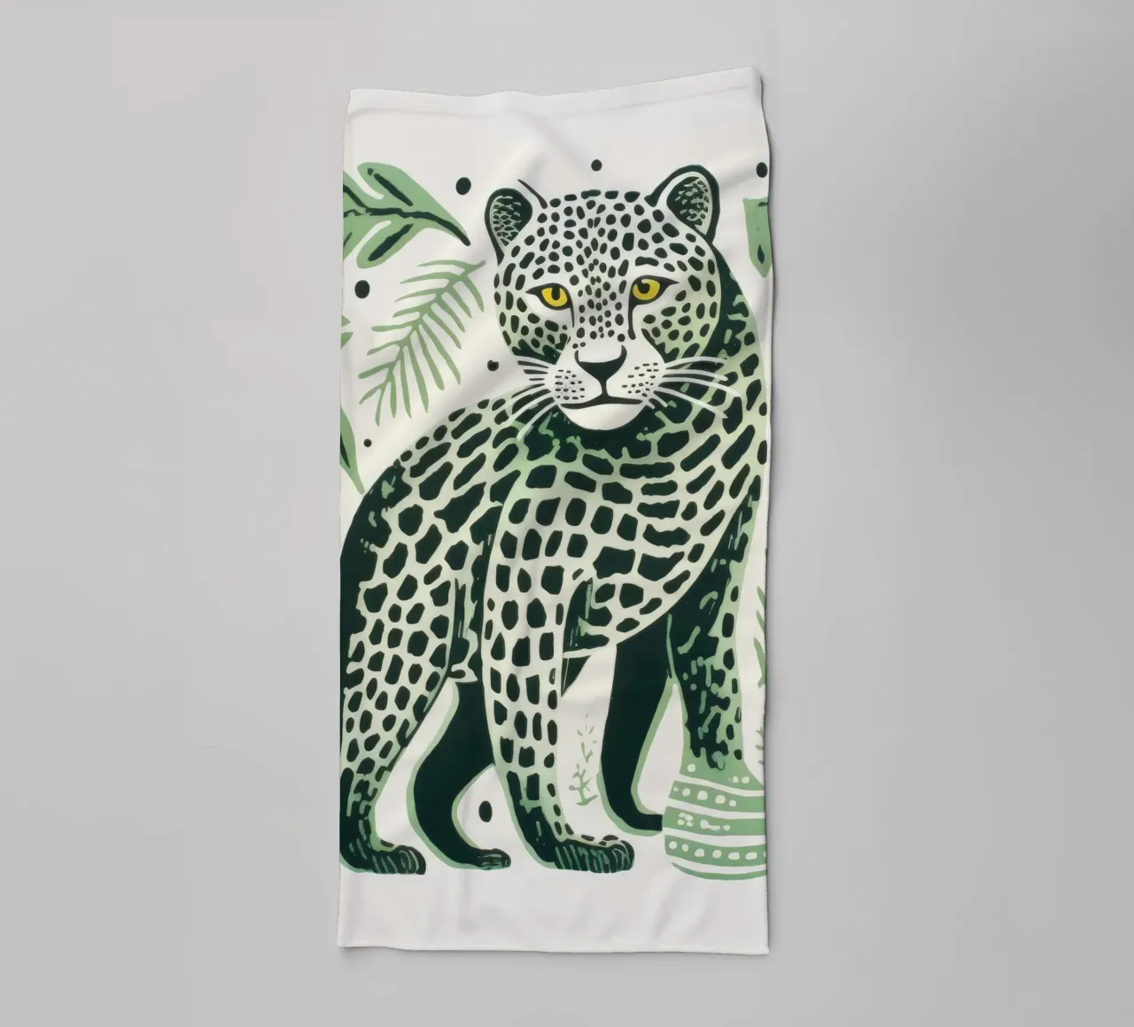 Léopard vert 2 serviette de bain de Minimal Animal Art