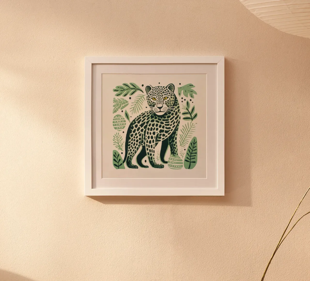 Léopard vert poster de Minimal Animal Art