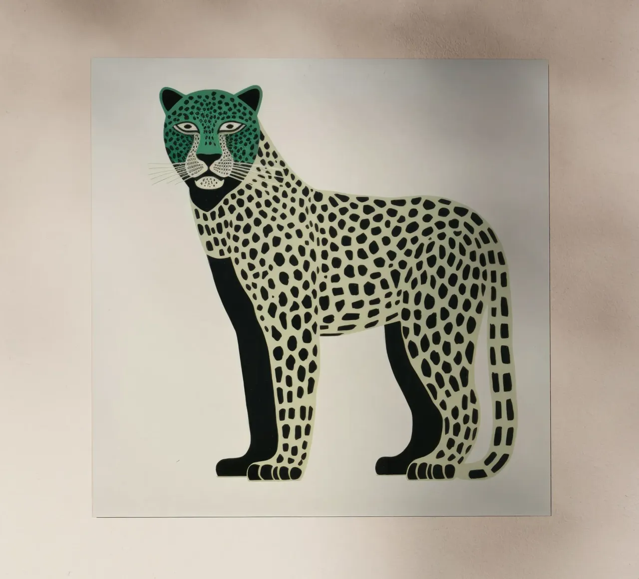 Leopardo Verde 3 pellicola backlit da Minimal Animal Art