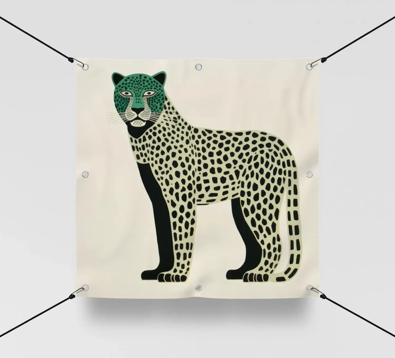 Leopardo Verde 3 telo in pvc da Minimal Animal Art