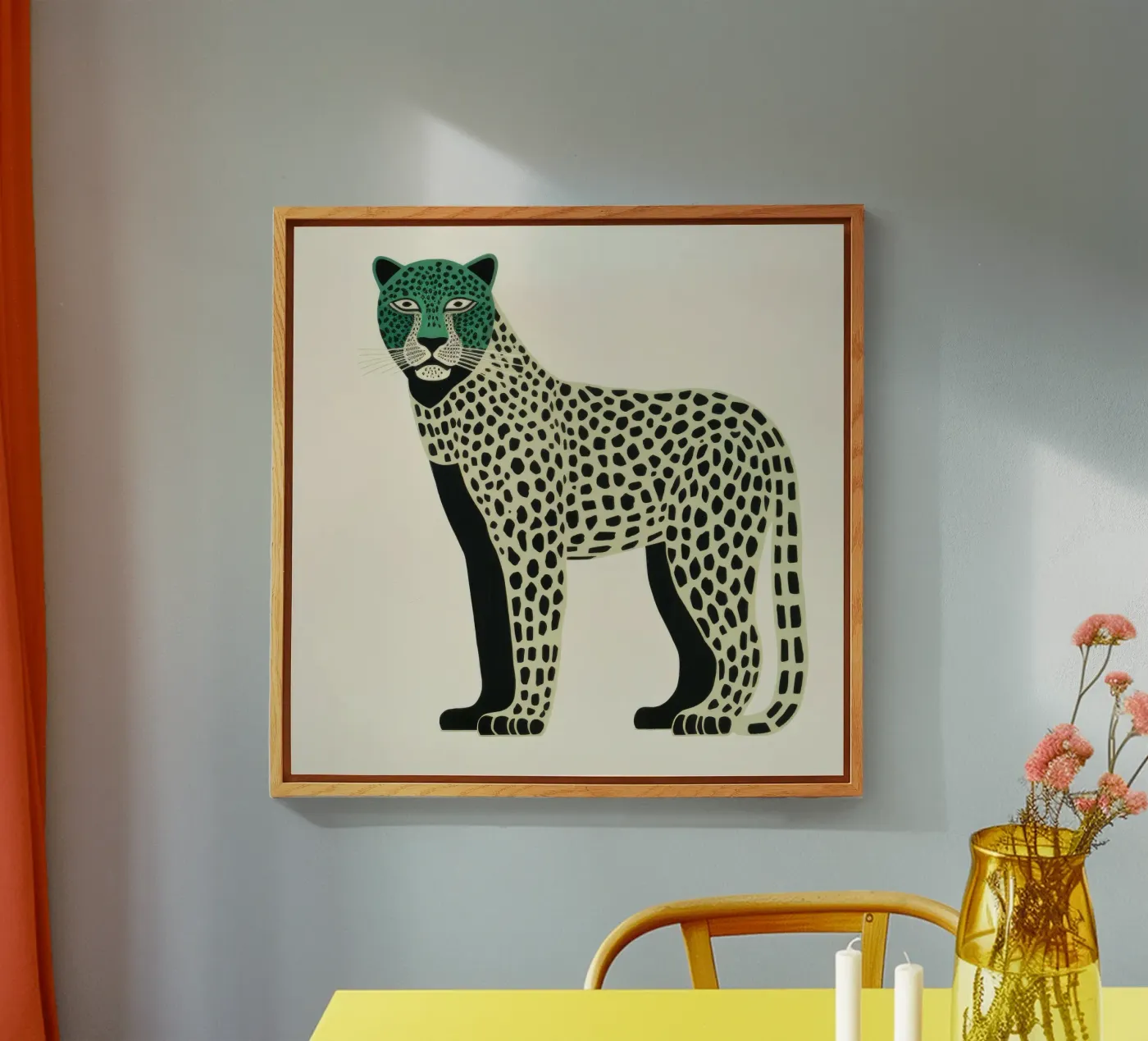 Leopardo verde plexiglass da Minimal Animal Art