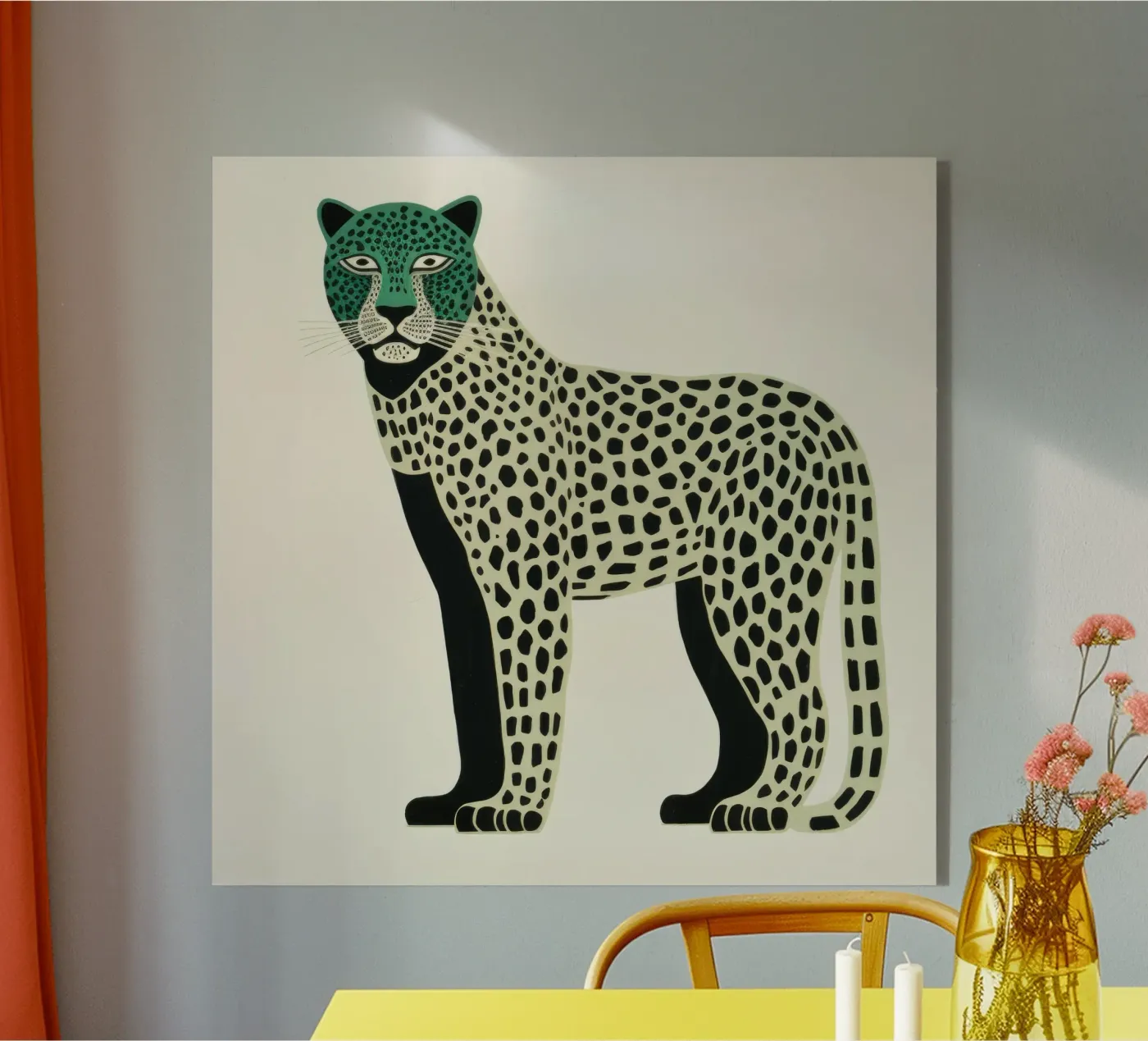 Leopardo verde plexiglass da Minimal Animal Art