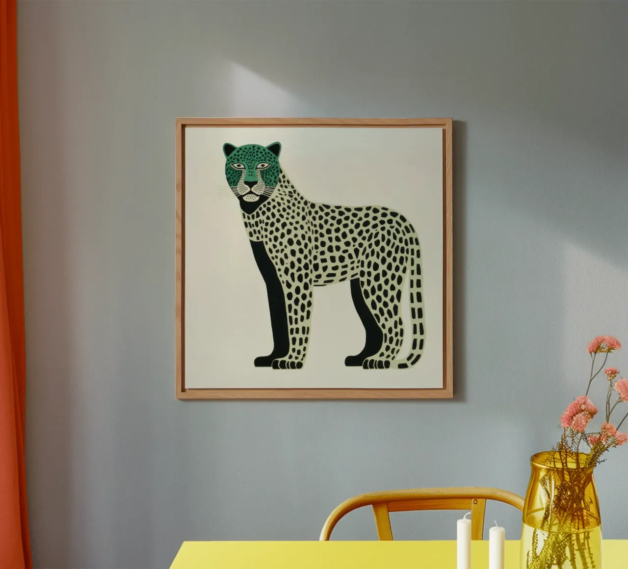 Green Leopard 3 forex plate by Minimal Animal Art
