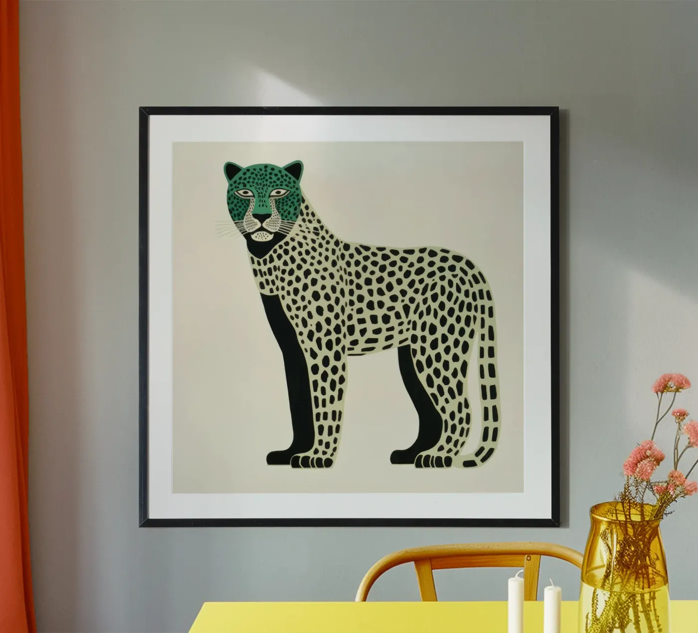 Green Leopard poster by Minimal Animal Art