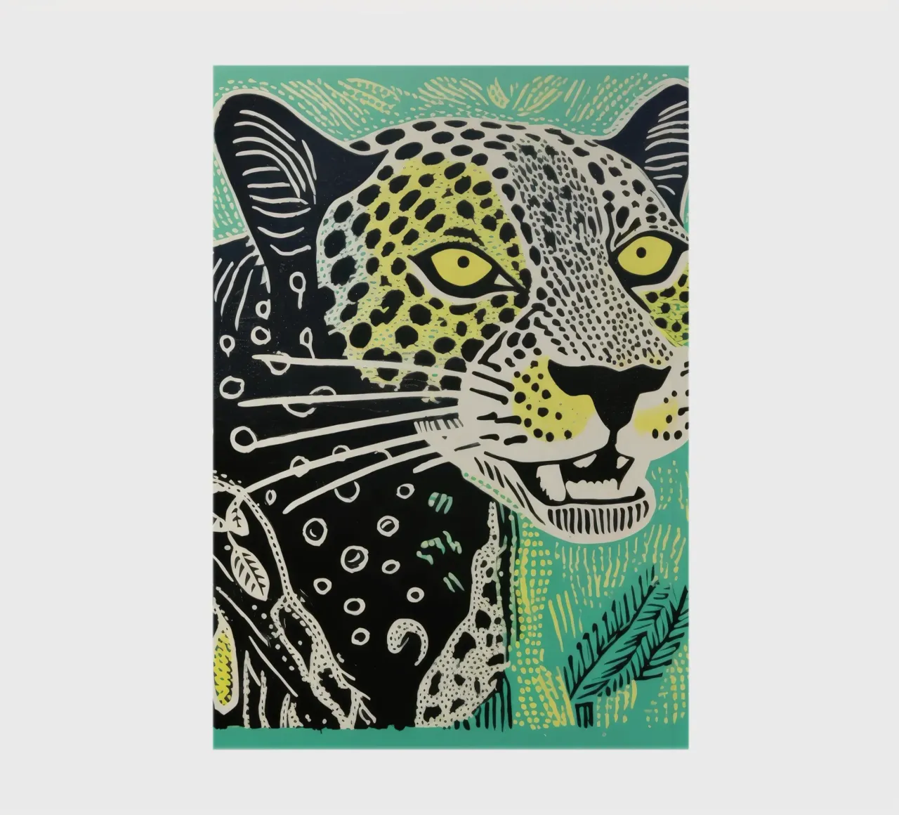 Léopard vert 4 carnet de notes de Minimal Animal Art