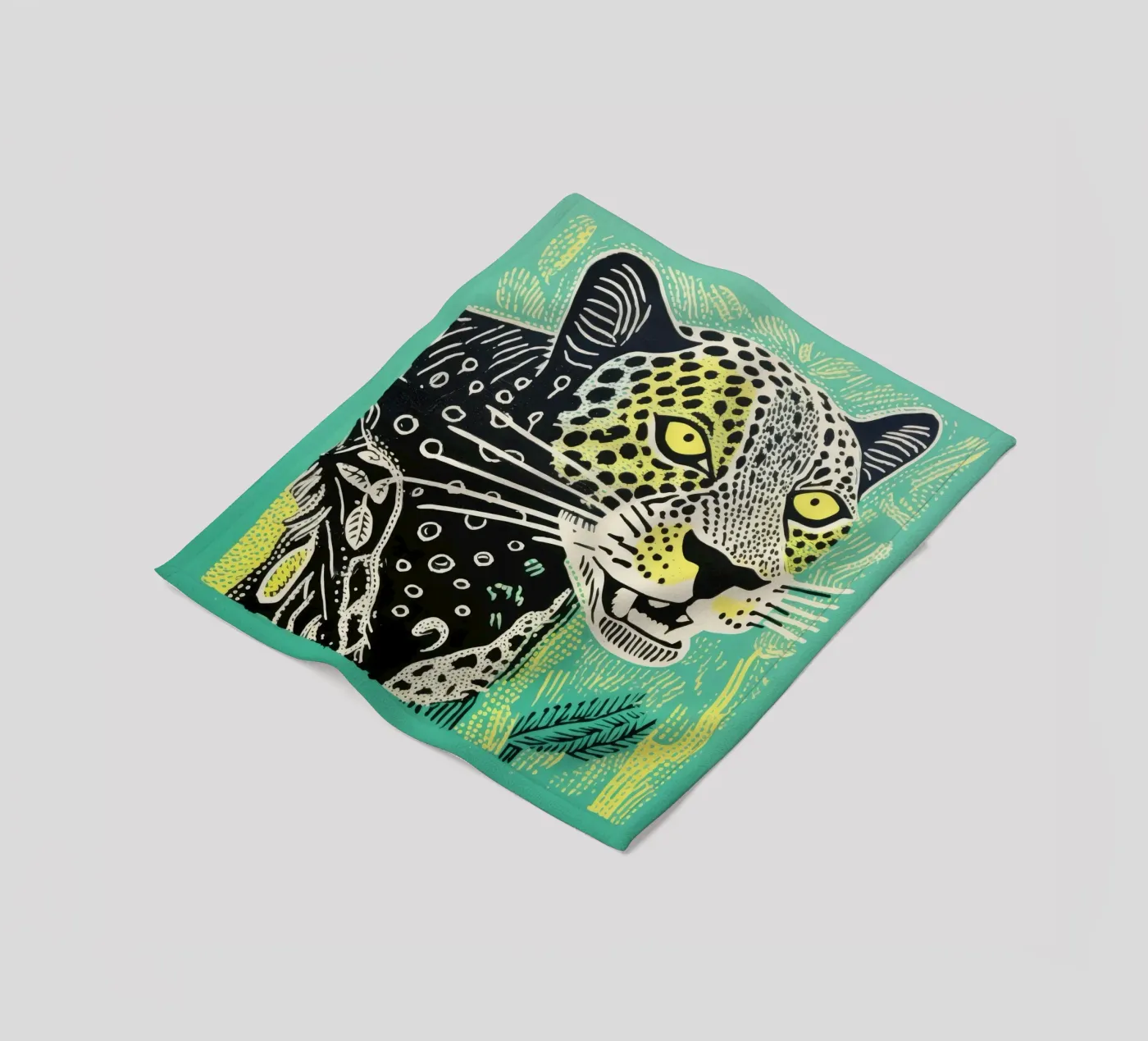 Green Leopard Fleecedecke von Minimal Animal Art