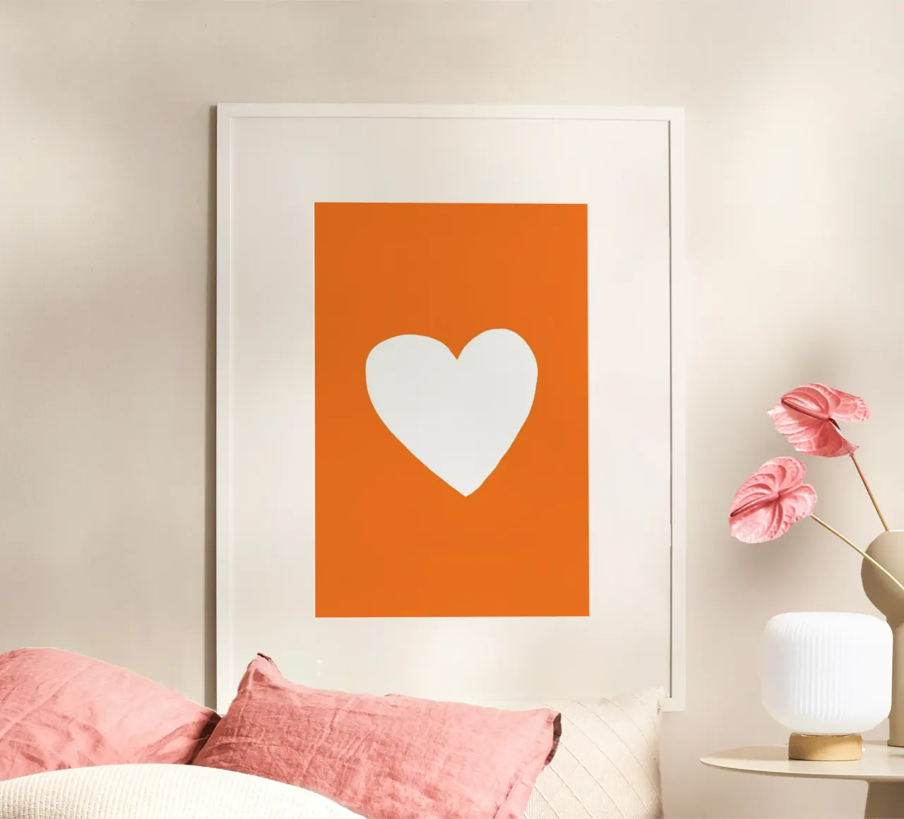 Autumn Heart poster con telaio in legno da Leah Flores