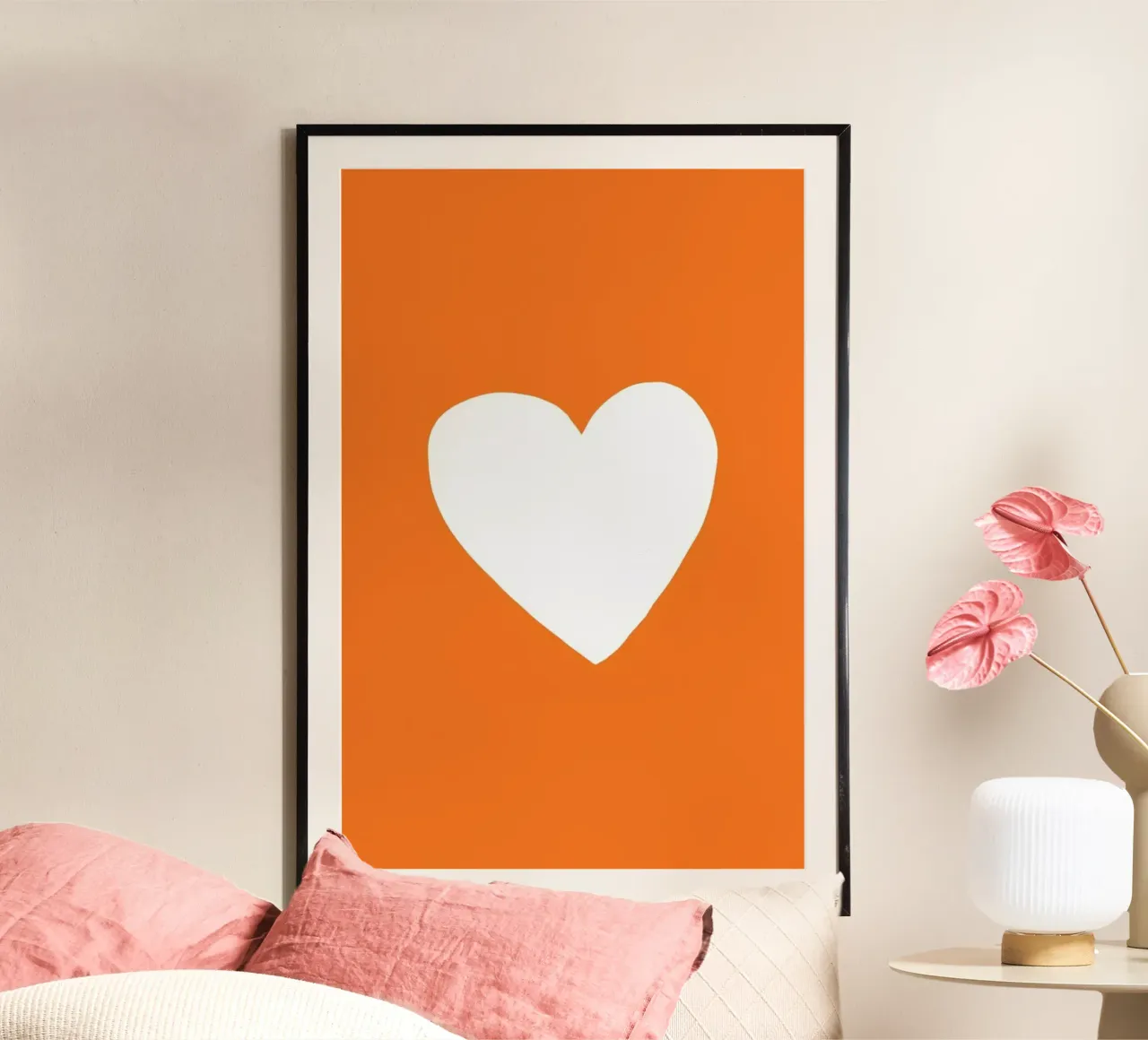 Autumn Heart poster con telaio in legno da Leah Flores
