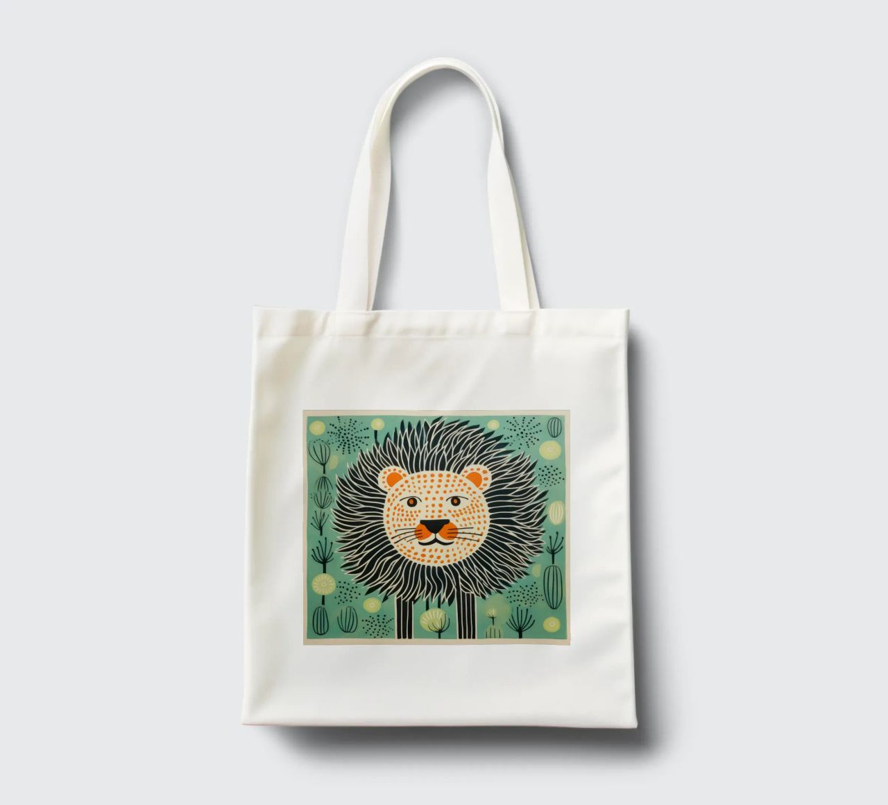 Lion vert 1 tote bag de Minimal Animal Art