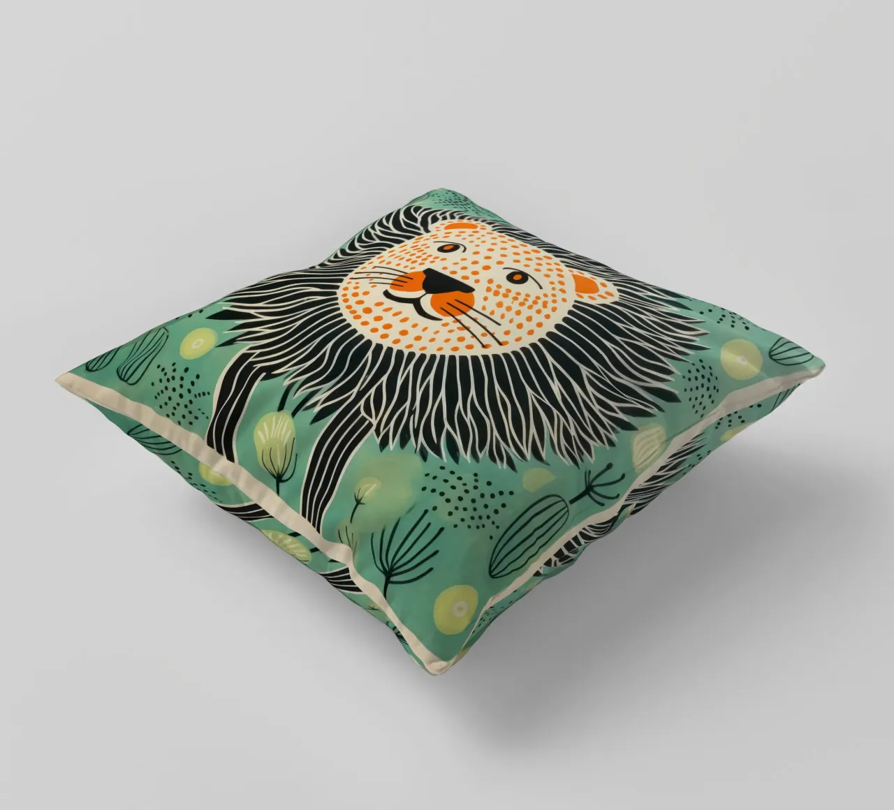 Leone Verde 1 cuscino da Minimal Animal Art