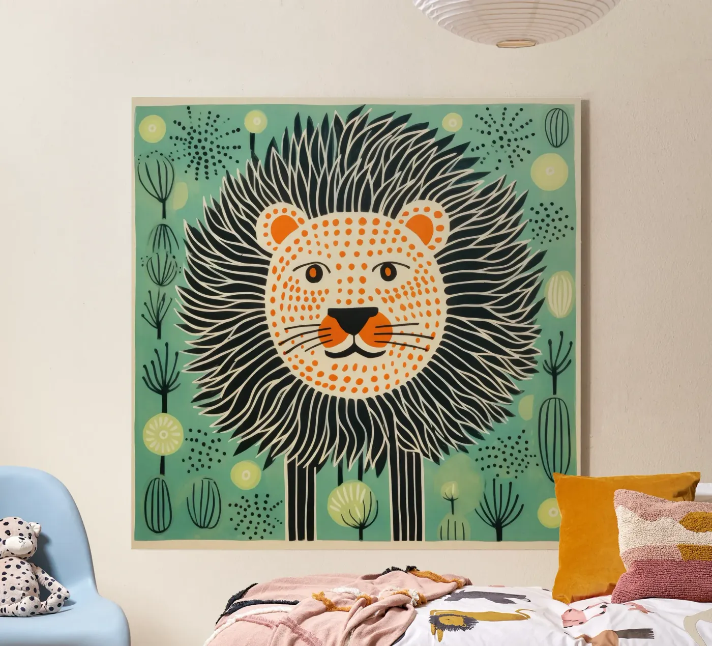 Lion vert plexiglas de Minimal Animal Art