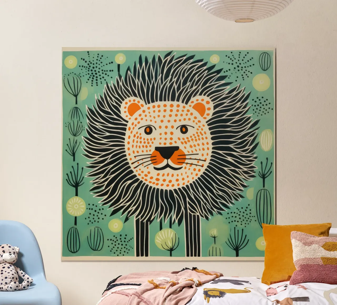 Green Lion poster by Minimal Animal Art