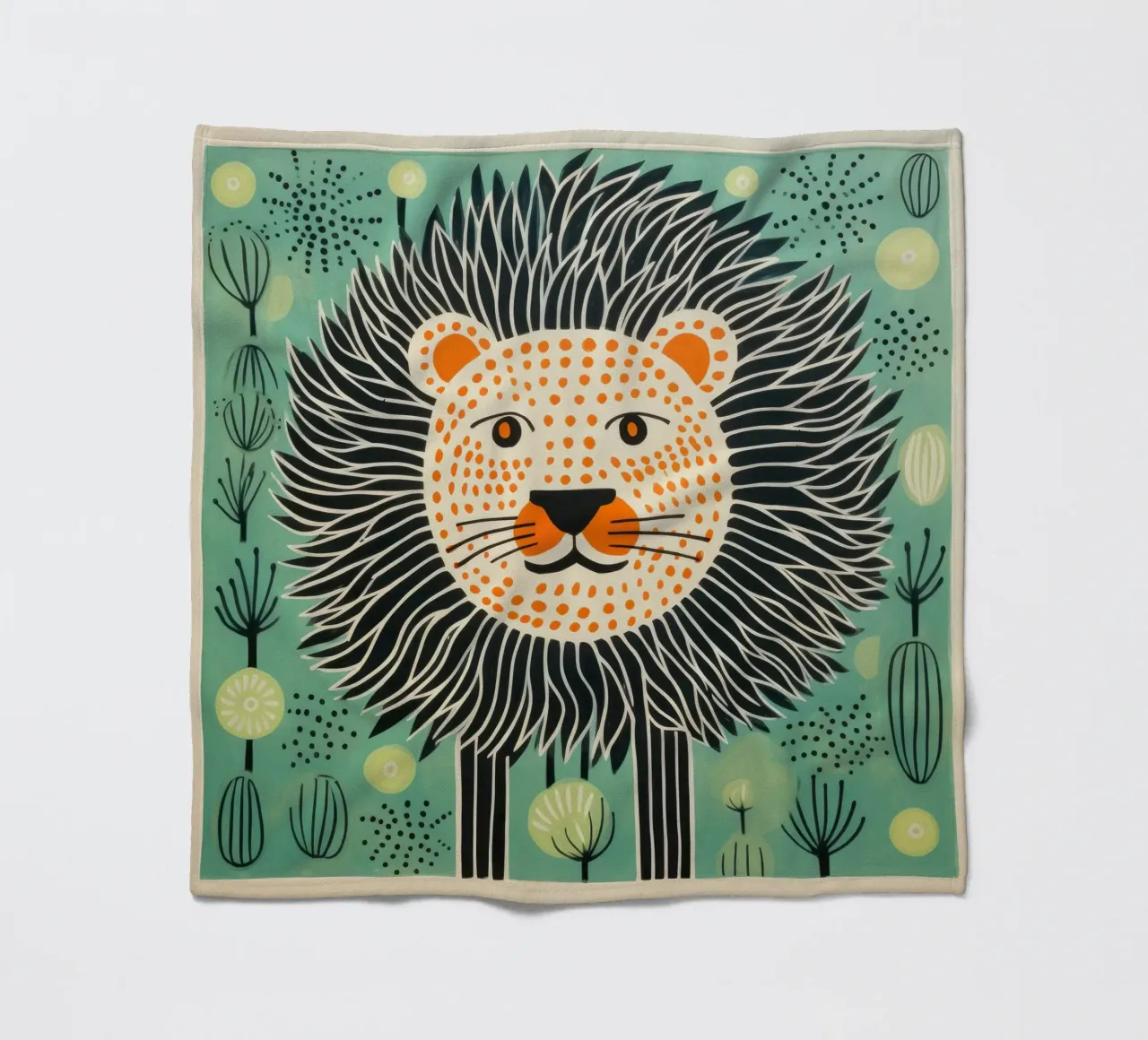 Leone Verde 1 coperta in pile da Minimal Animal Art