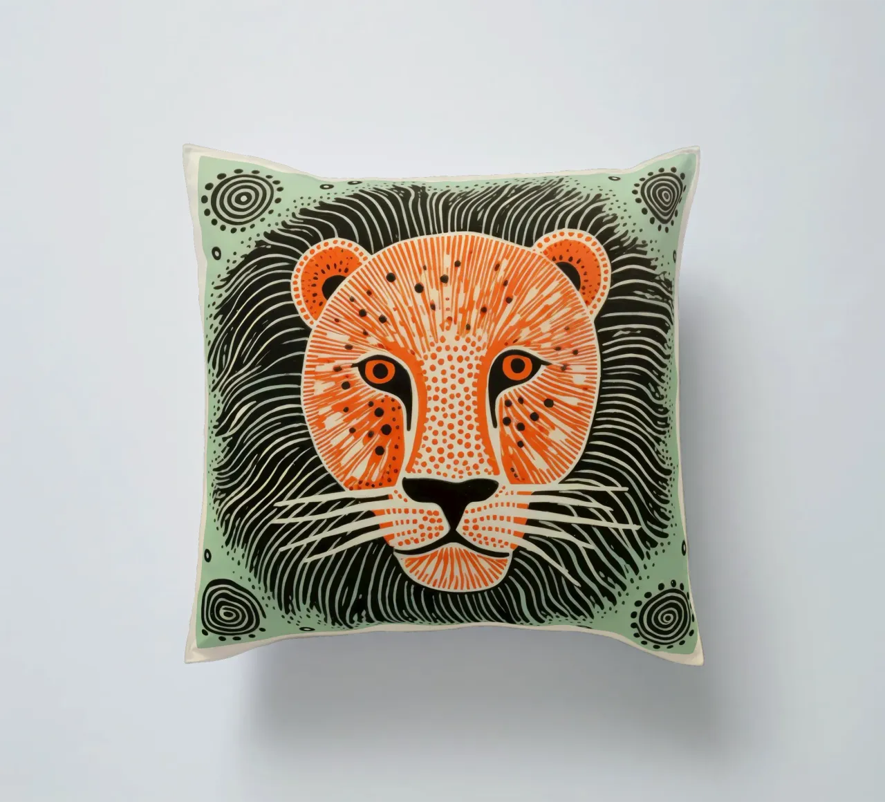 Leone Verde 2 cuscino da Minimal Animal Art