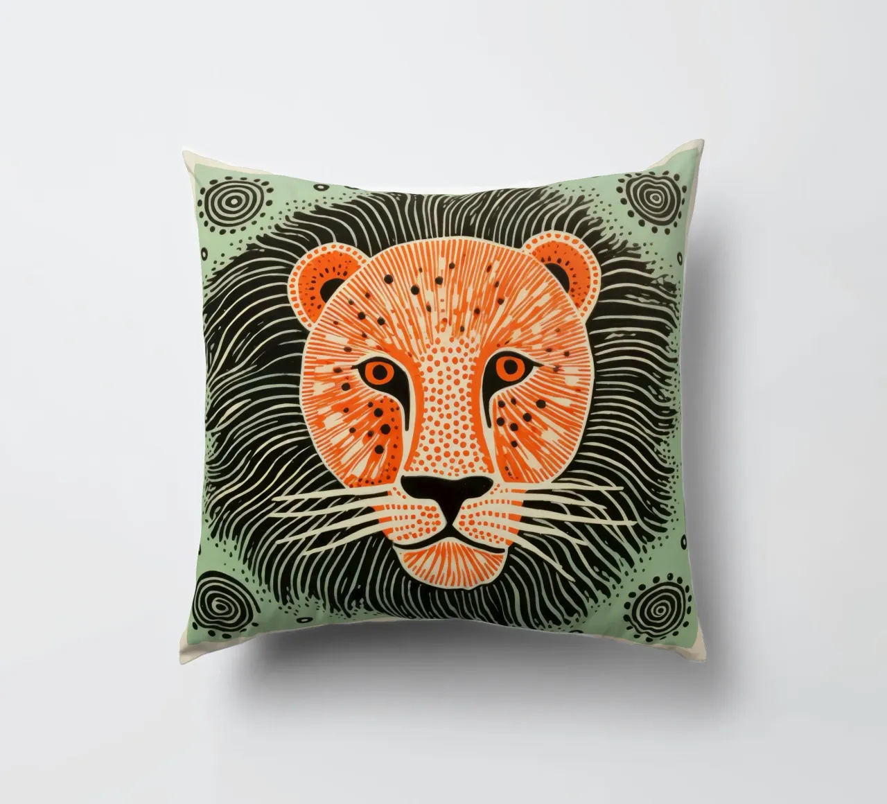 Leone Verde 2 cuscino da Minimal Animal Art