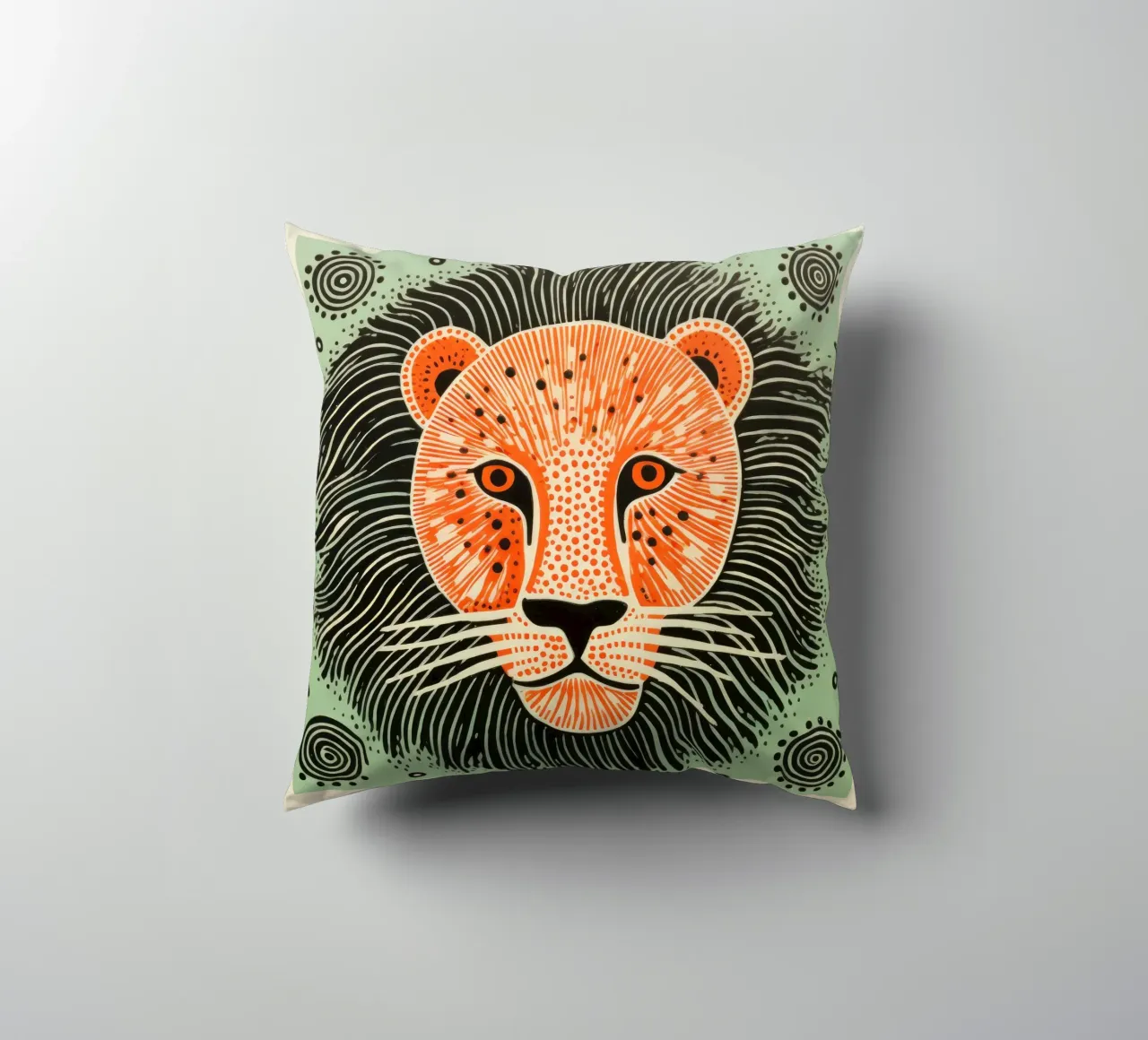 Leone Verde 2 cuscino da Minimal Animal Art