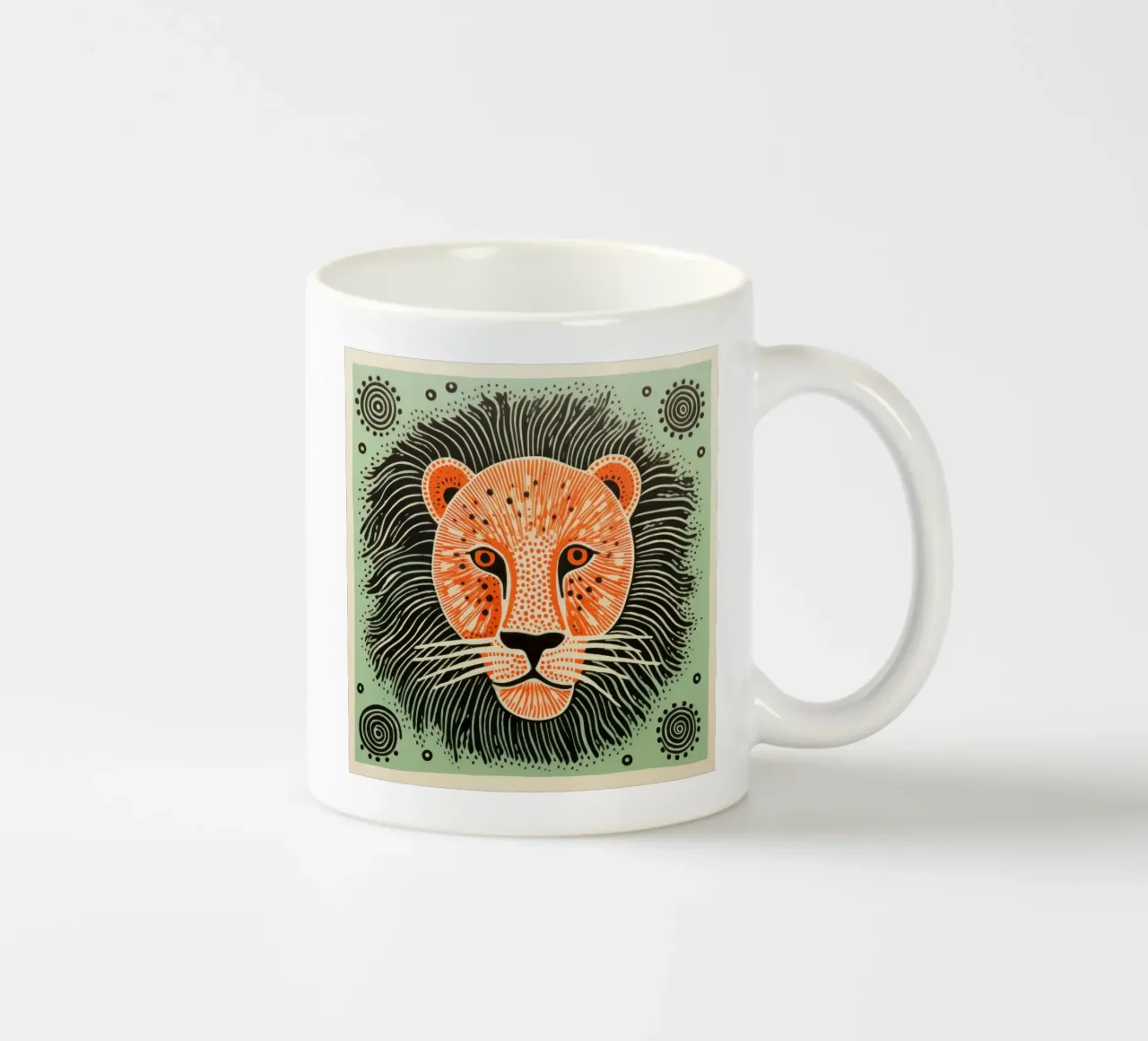 Leone Verde 2 tazza in ceramica da Minimal Animal Art