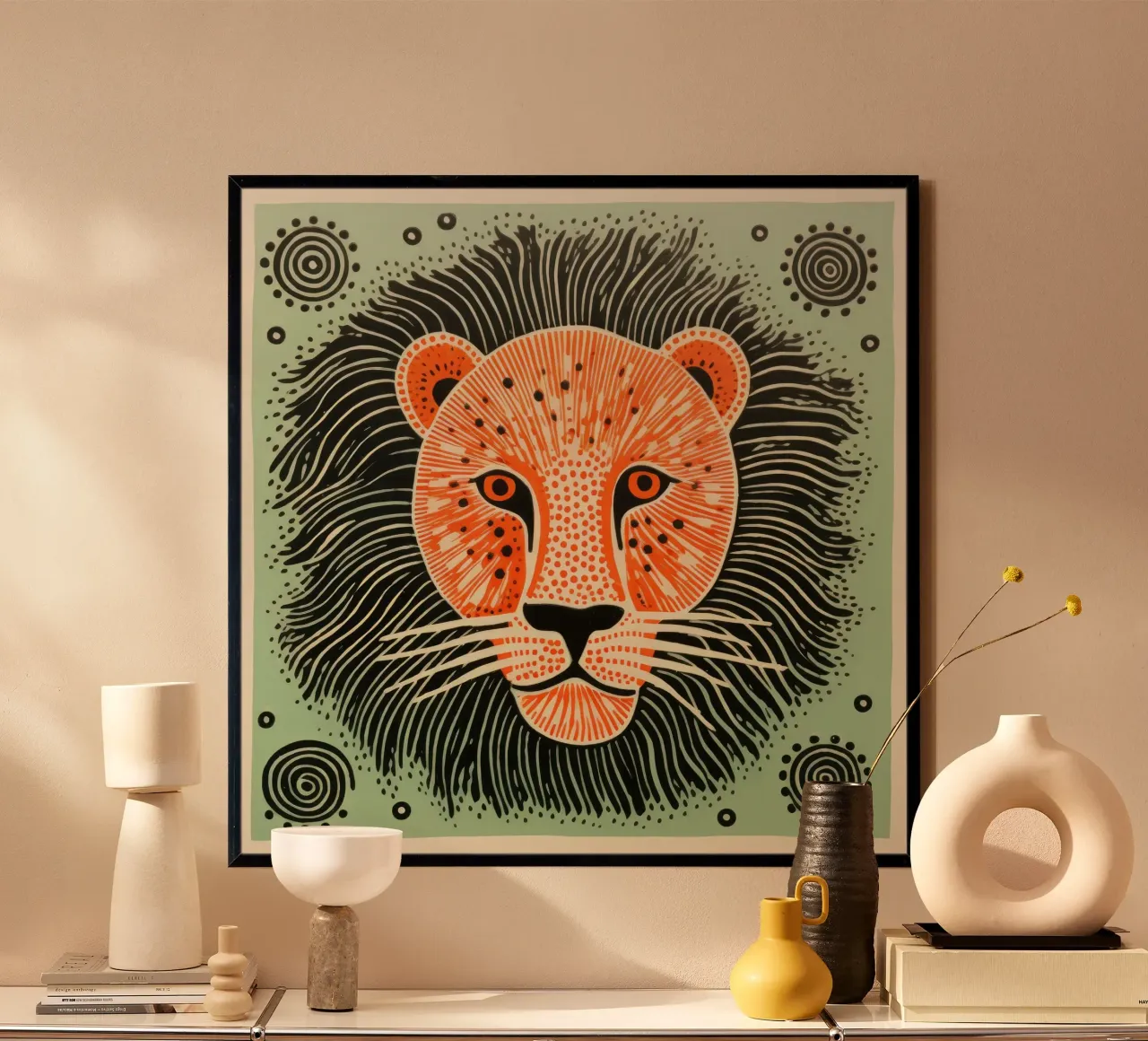 Leone Verde 2 carta hahnemühle da Minimal Animal Art