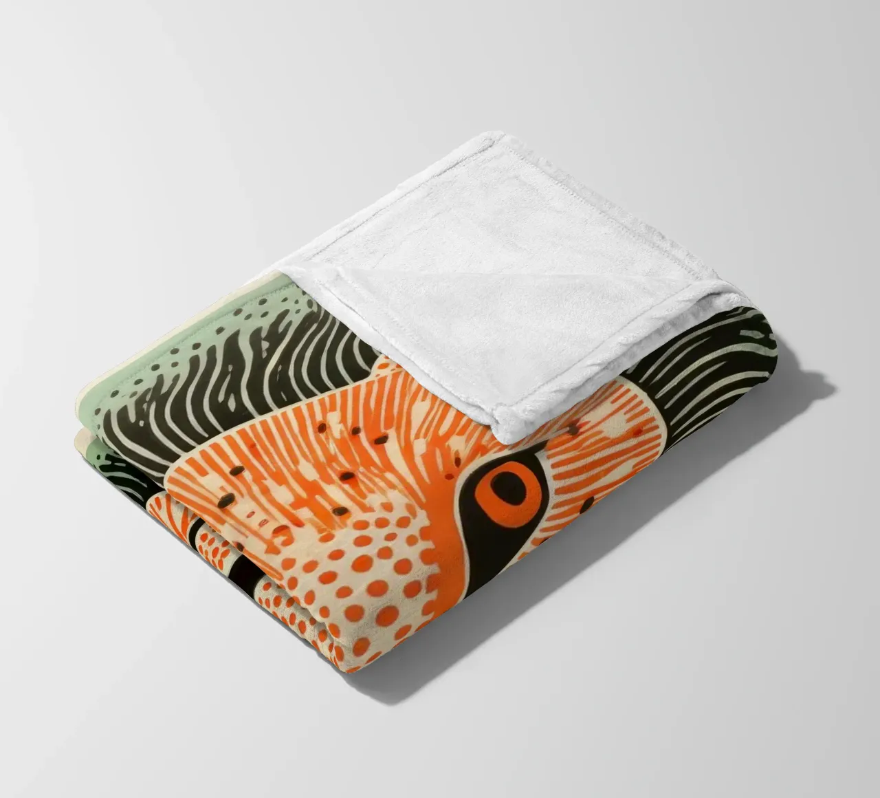 Lion vert 2 plaid polaire de Minimal Animal Art