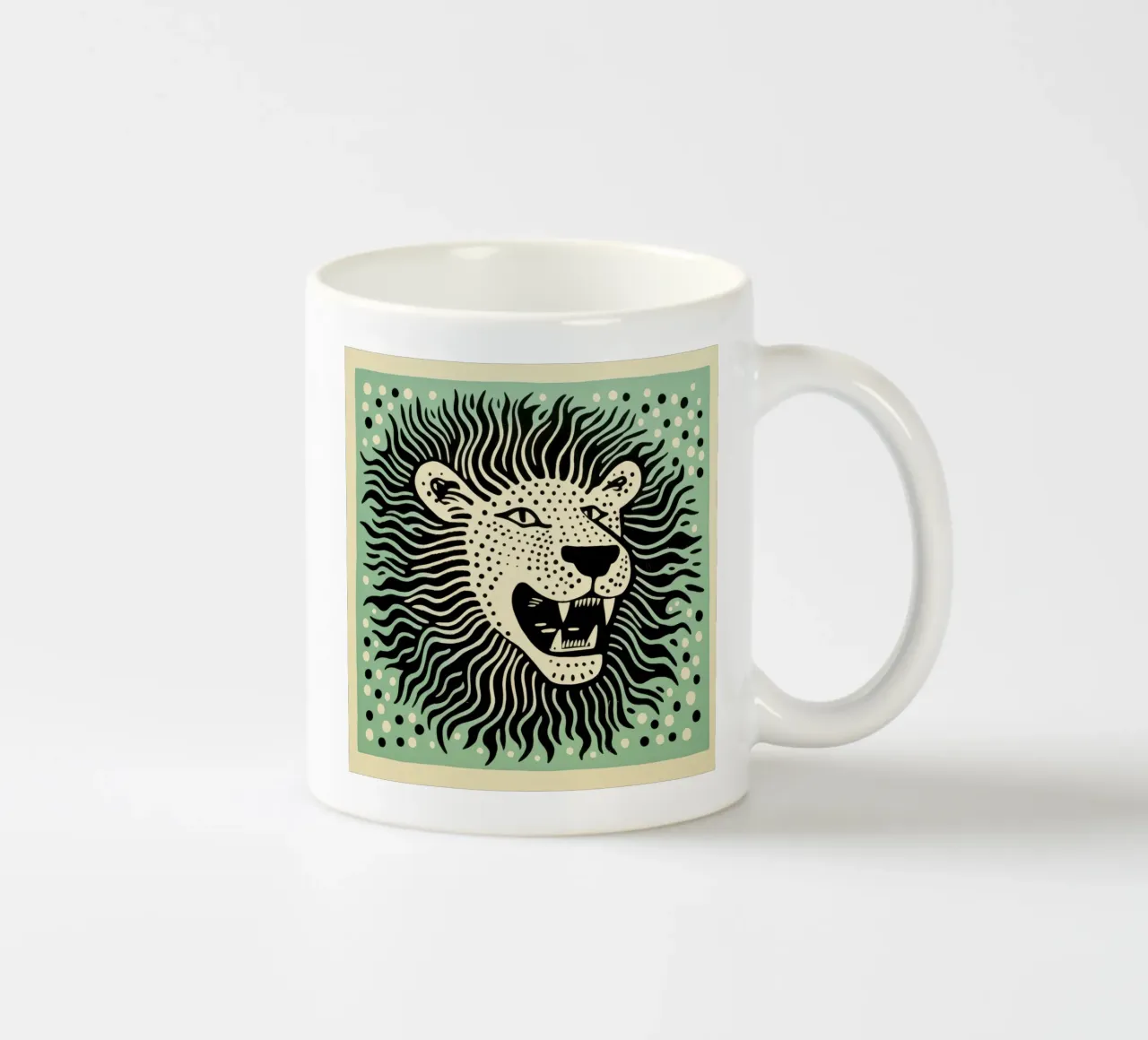 Leone Verde 3 tazza in ceramica da Minimal Animal Art