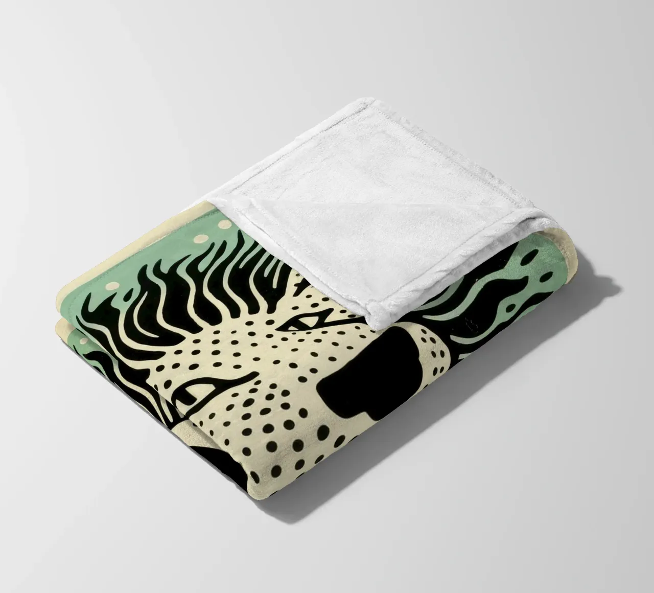Leone Verde 3 coperta in pile da Minimal Animal Art