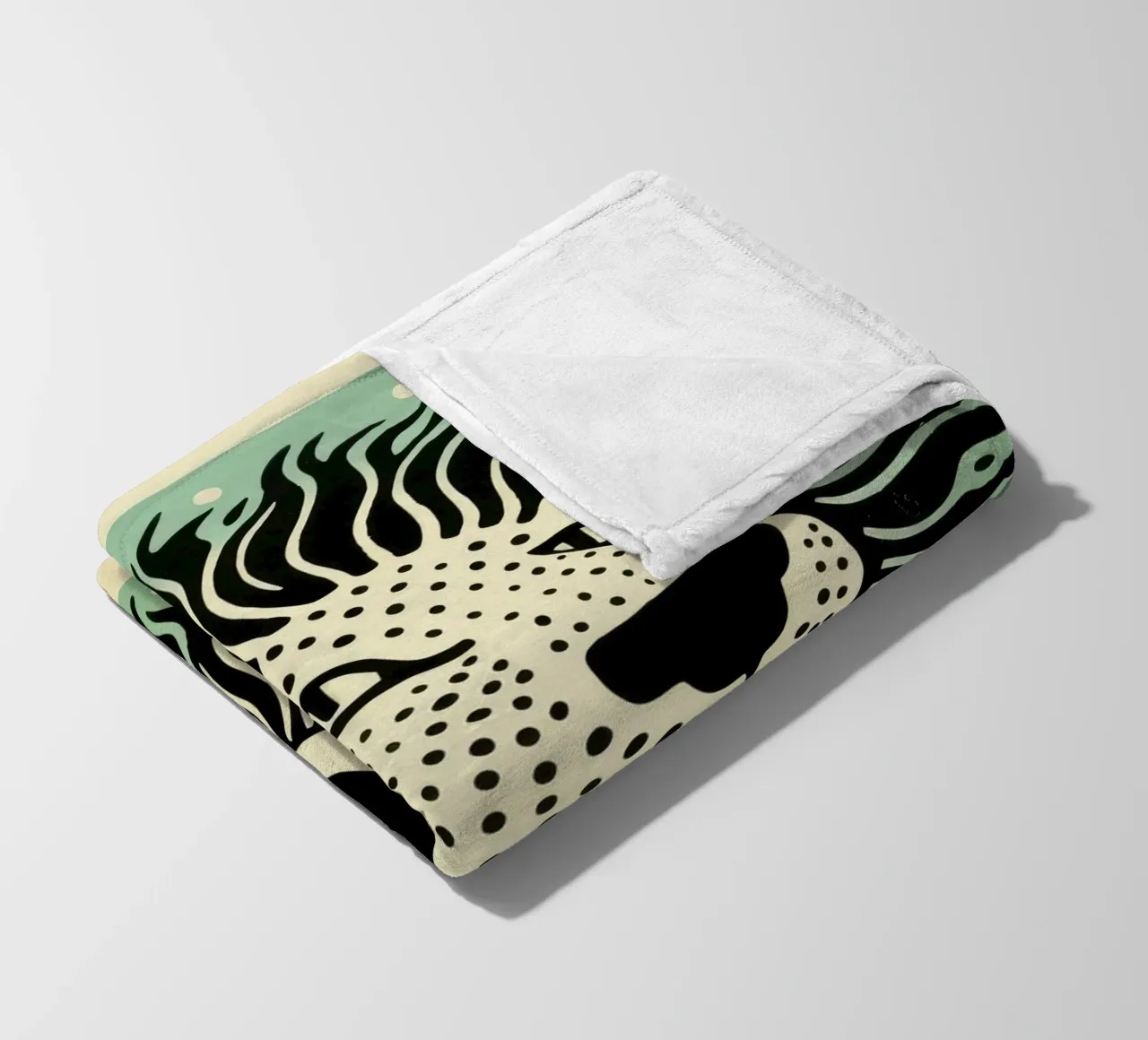 Leone Verde 3 coperta in pile da Minimal Animal Art