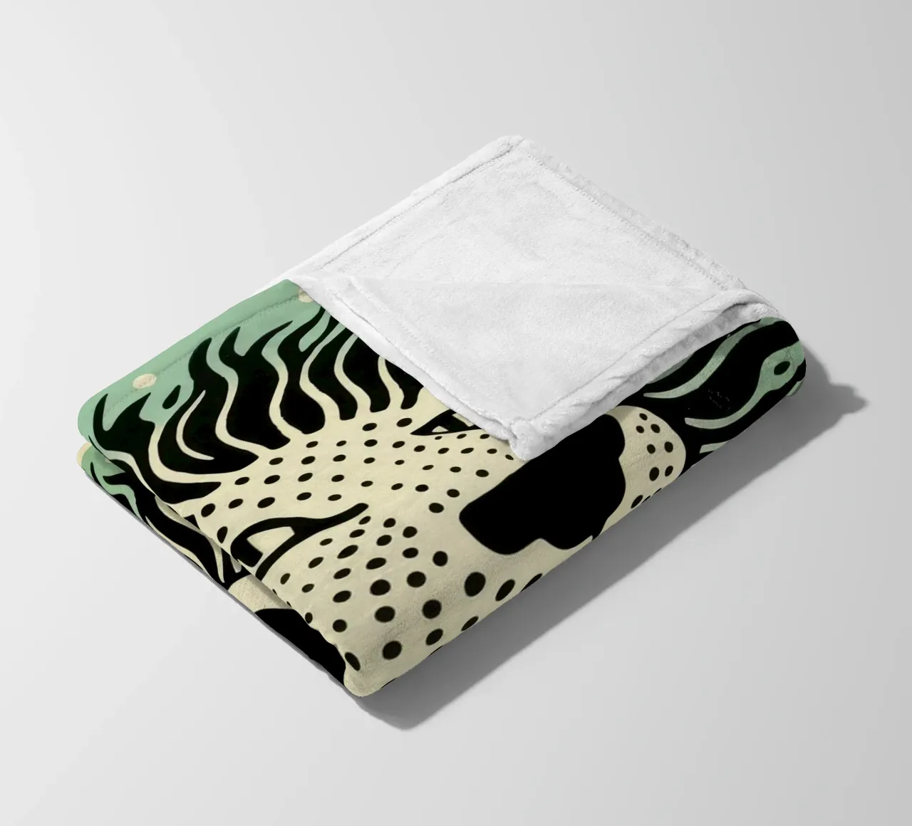 Leone Verde 3 coperta in pile da Minimal Animal Art