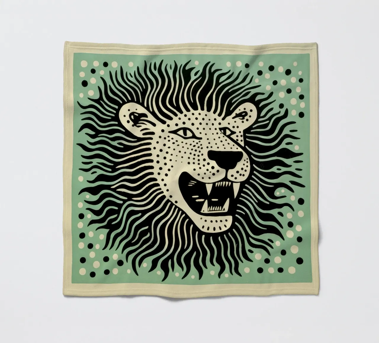 Leone Verde 3 coperta in pile da Minimal Animal Art