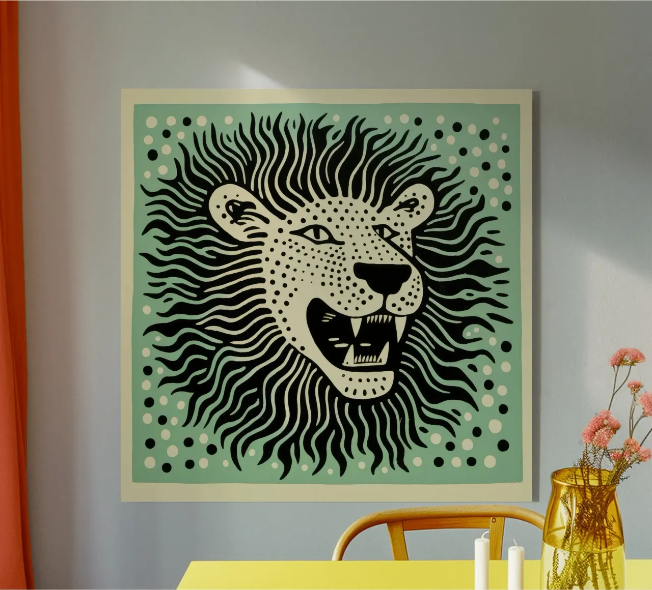 Leone Verde plexiglass da Minimal Animal Art