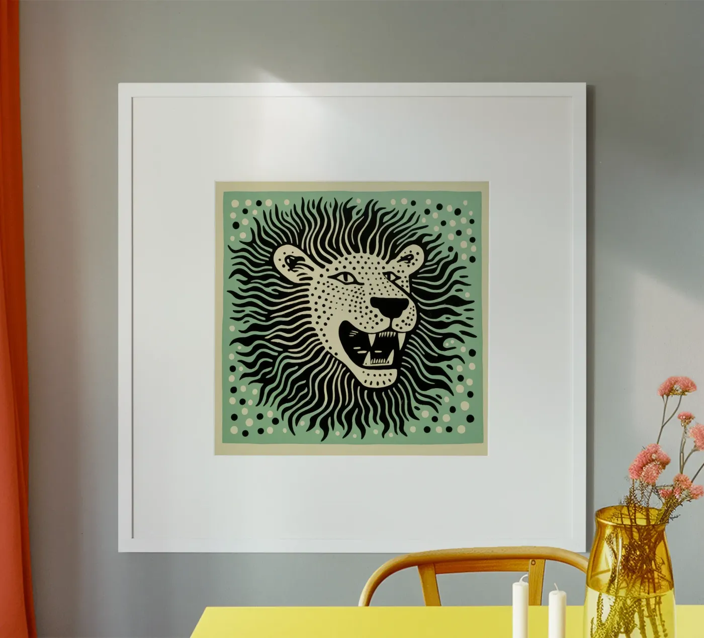 Green Lion poster da Minimal Animal Art