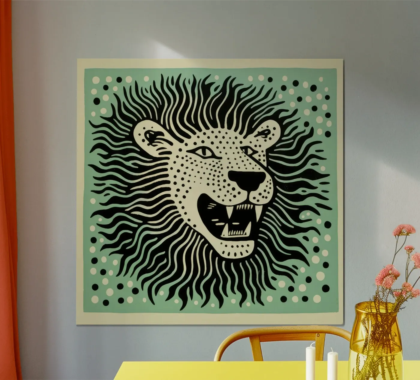 Green Lion poster da Minimal Animal Art