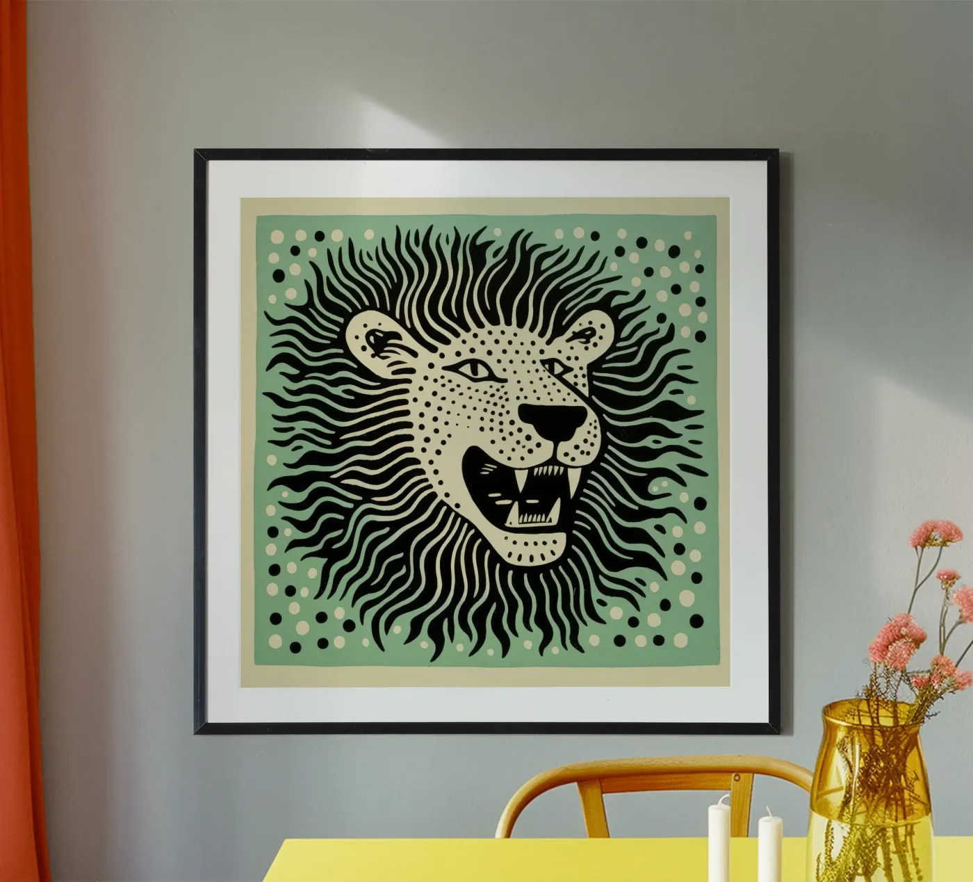 Green Lion poster da Minimal Animal Art