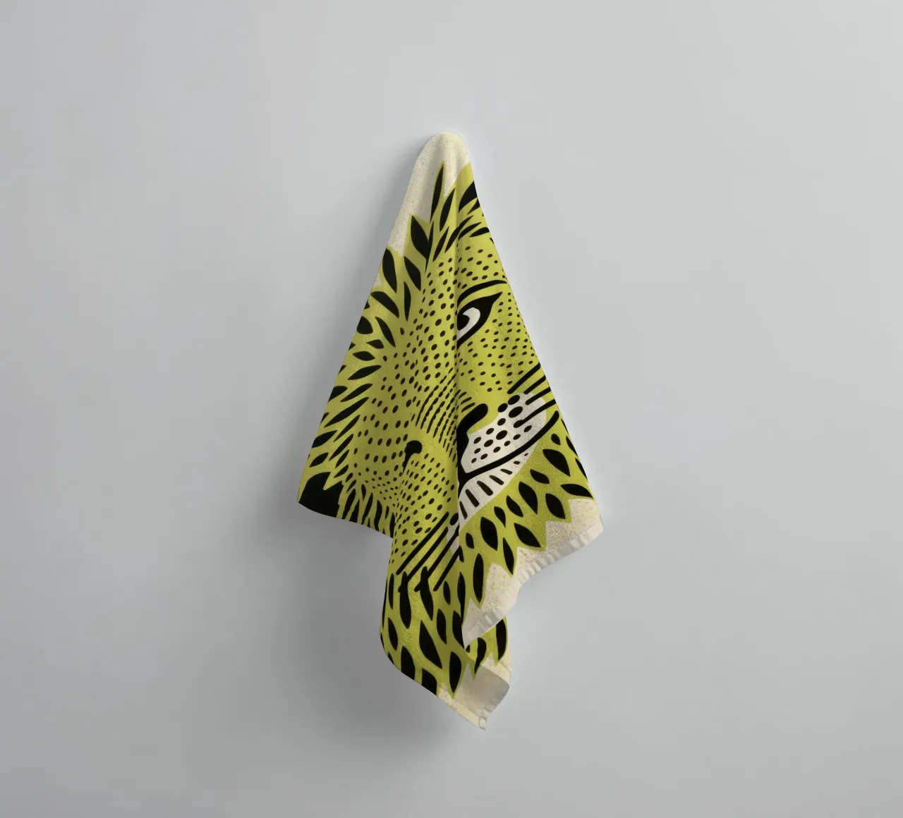 Lion vert 4 serviette de bain de Minimal Animal Art