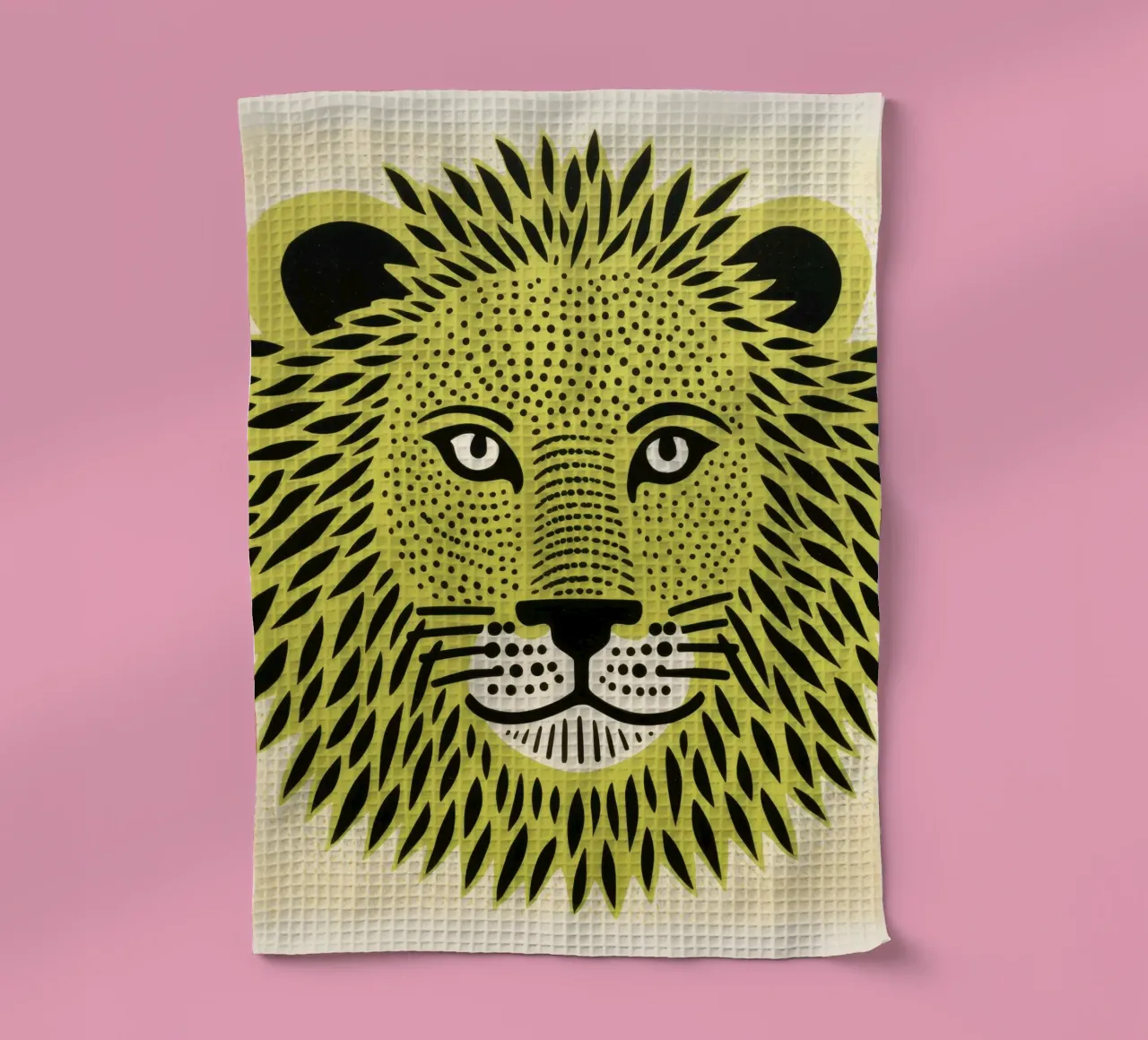 Lion vert 4 torchon de Minimal Animal Art