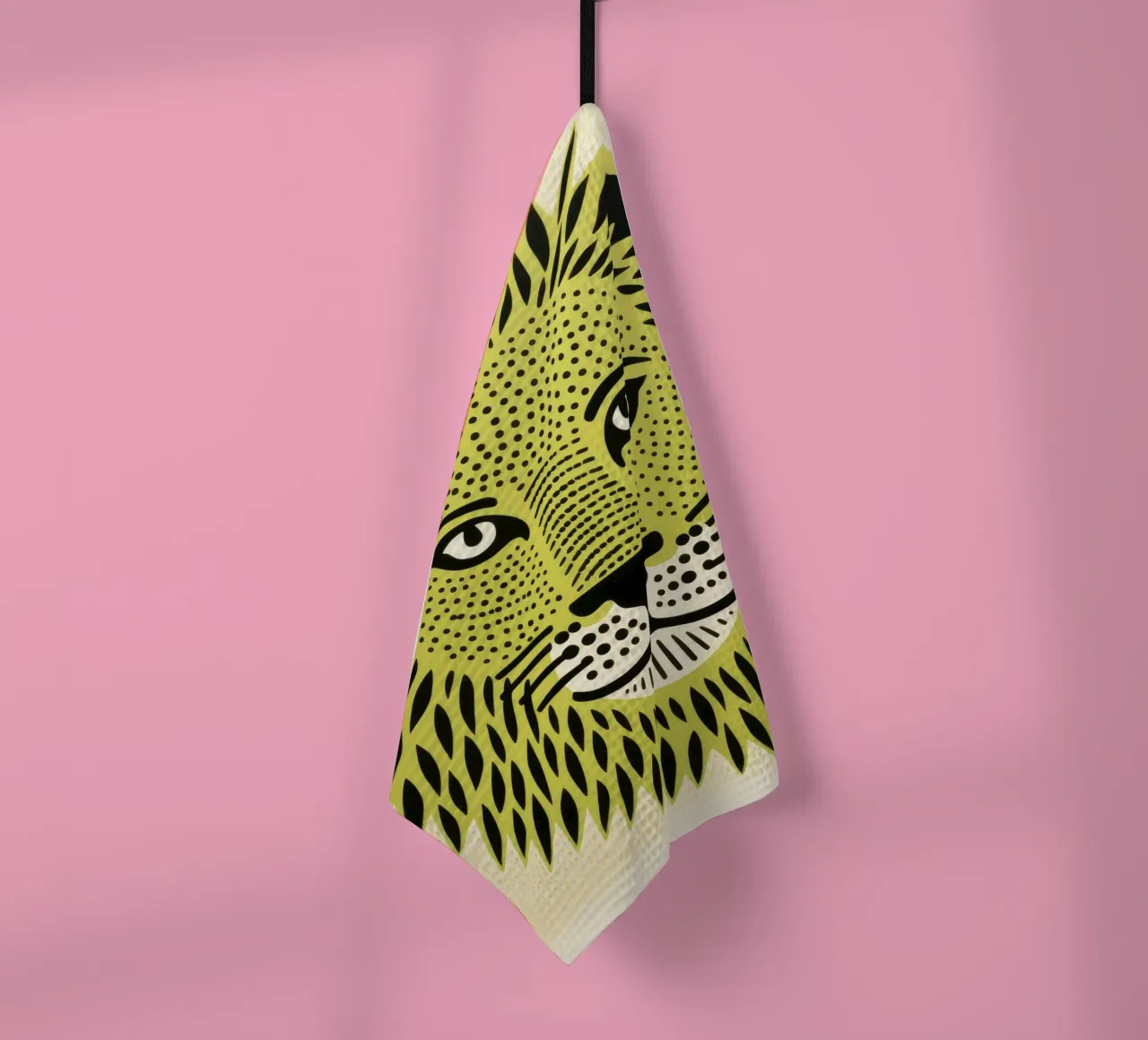 Lion vert 4 torchon de Minimal Animal Art