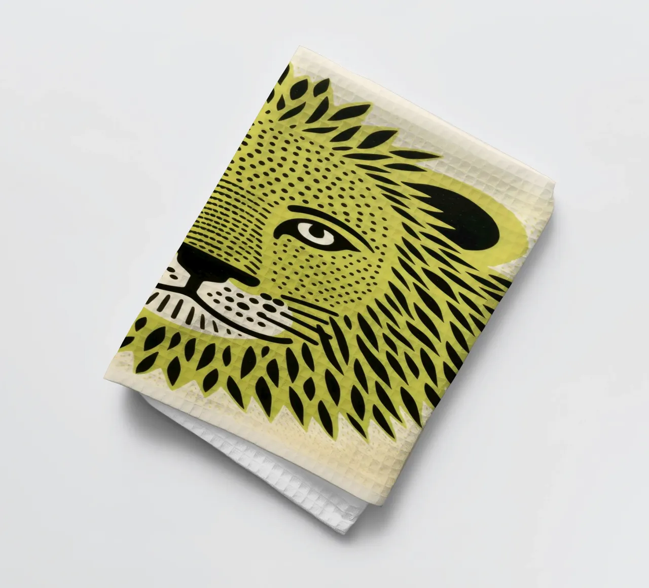 Lion vert 4 torchon de Minimal Animal Art