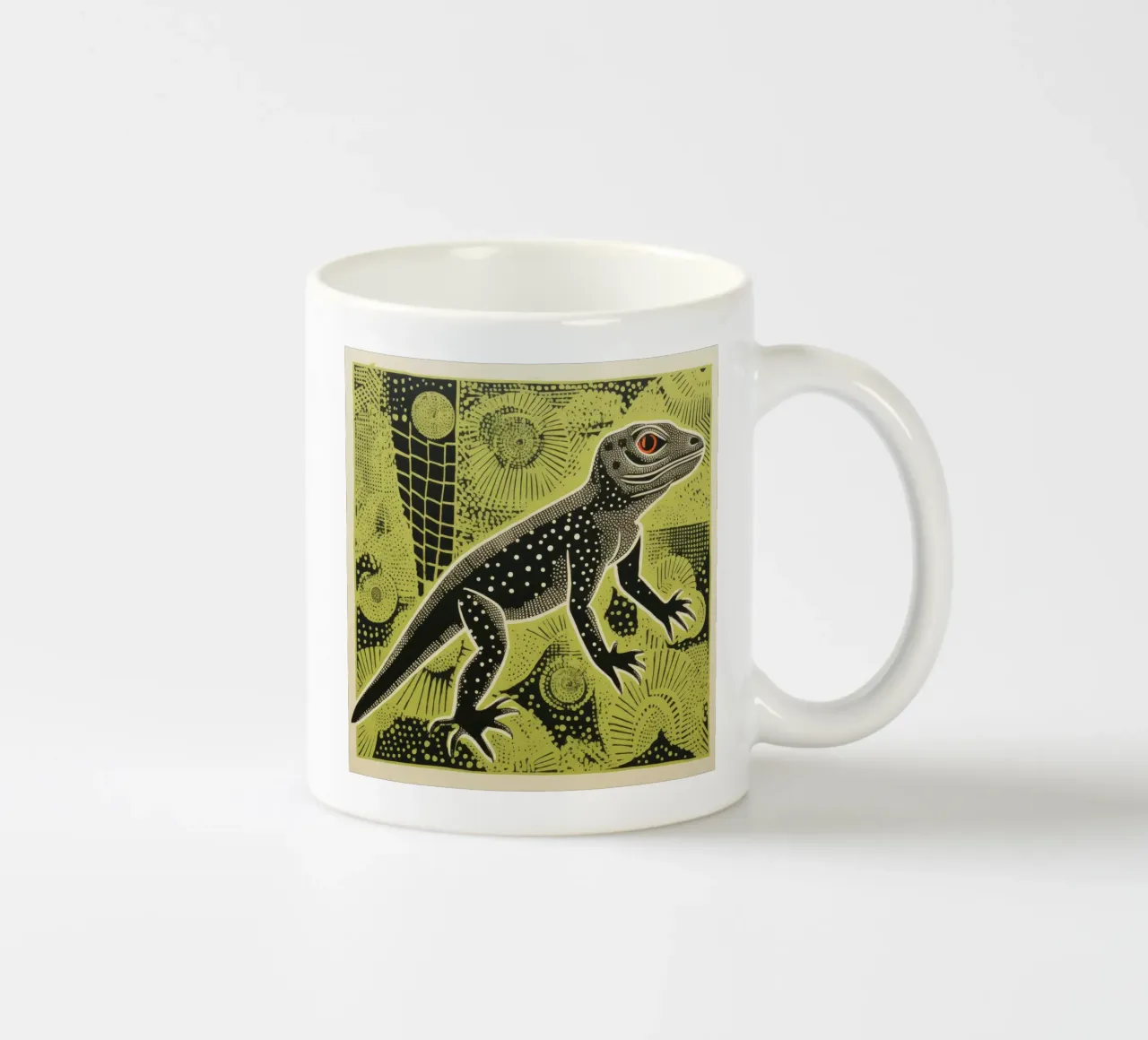 Lucertola verde 1 tazza in ceramica da Minimal Animal Art