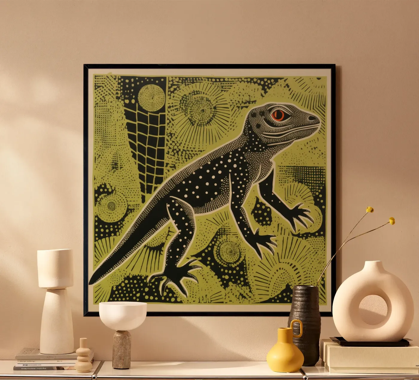 Green Lizard poster by Minimal Animal Art