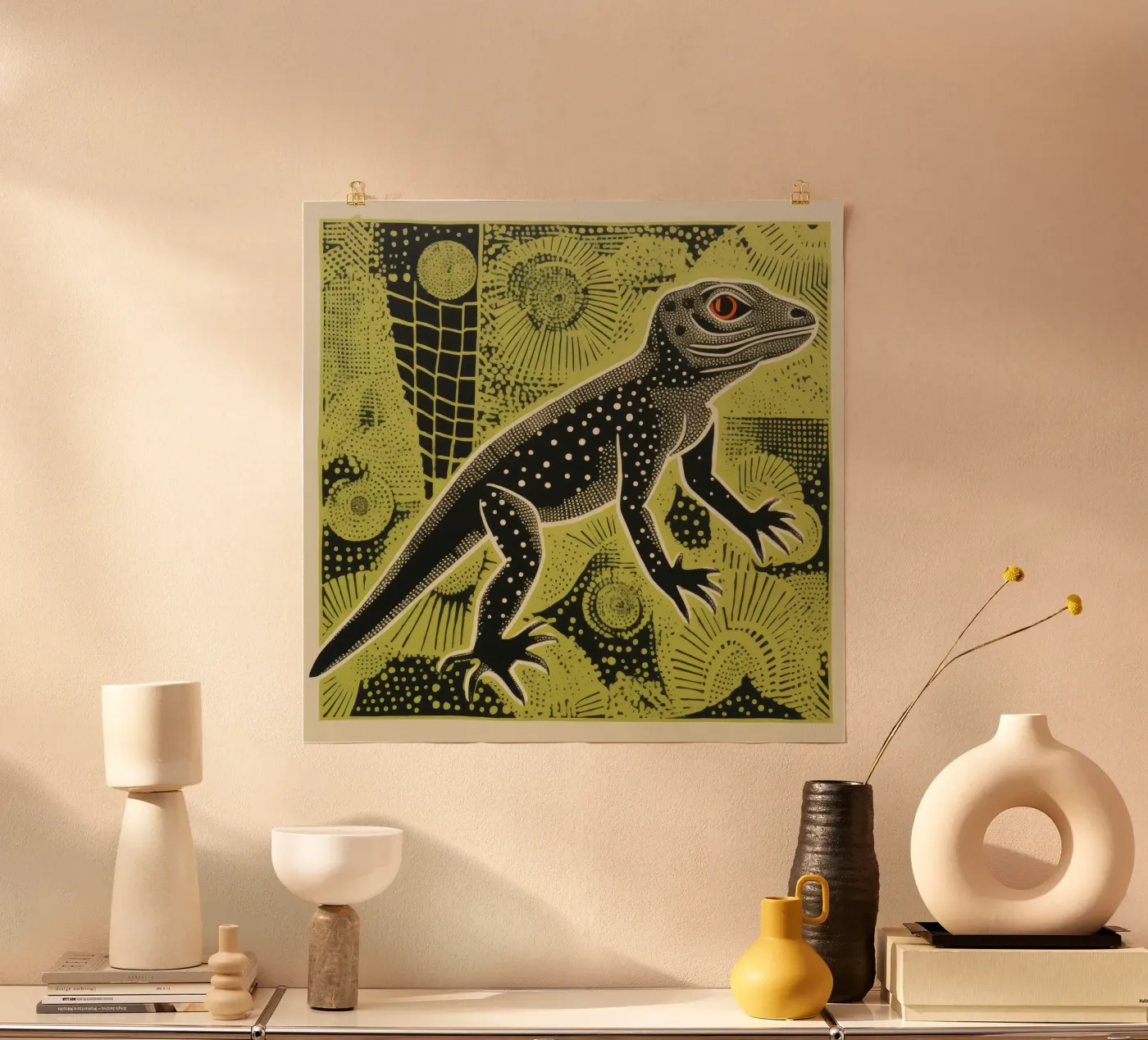 Green Lizard poster by Minimal Animal Art