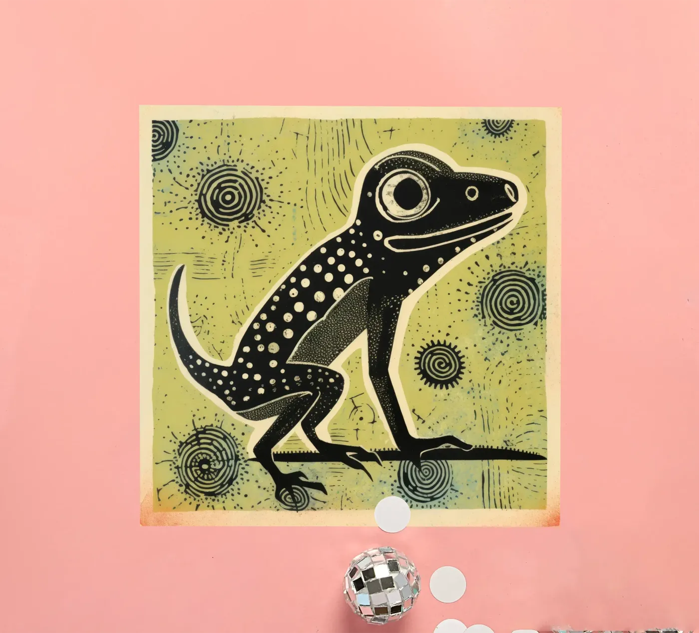 Green Lizard sticker by Minimal Animal Art